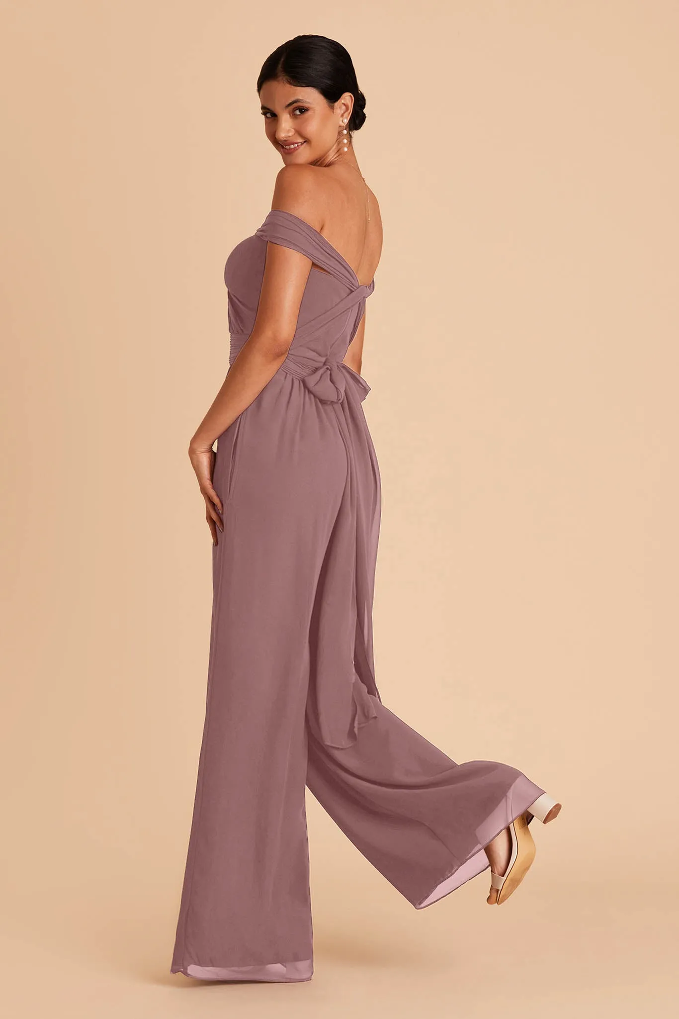 Gigi Chiffon Jumpsuit - Dark Mauve sold by Birdy Grey product image thumbnail 5