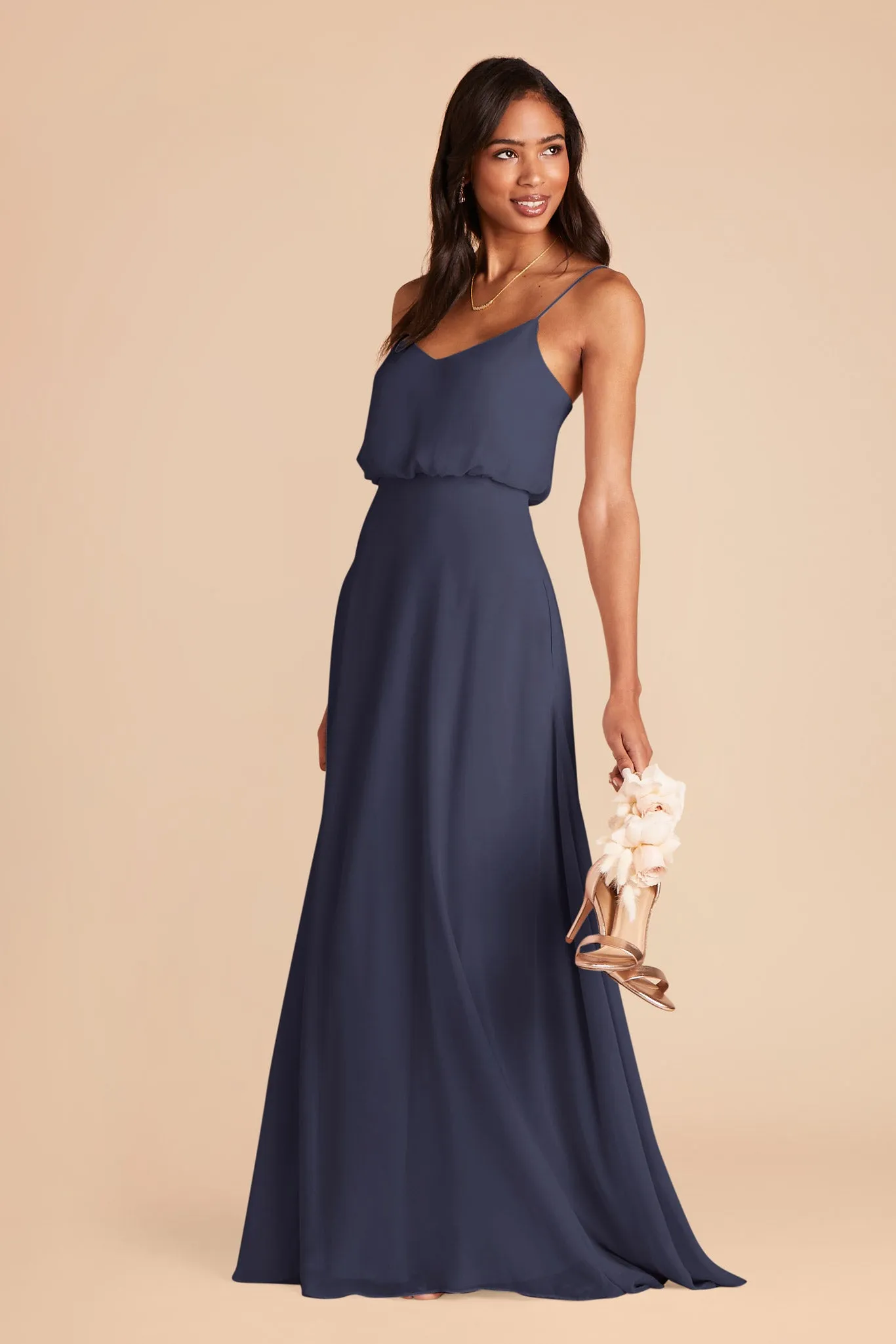 Gwennie Chiffon Dress - Dusk Blue sold by Birdy Grey