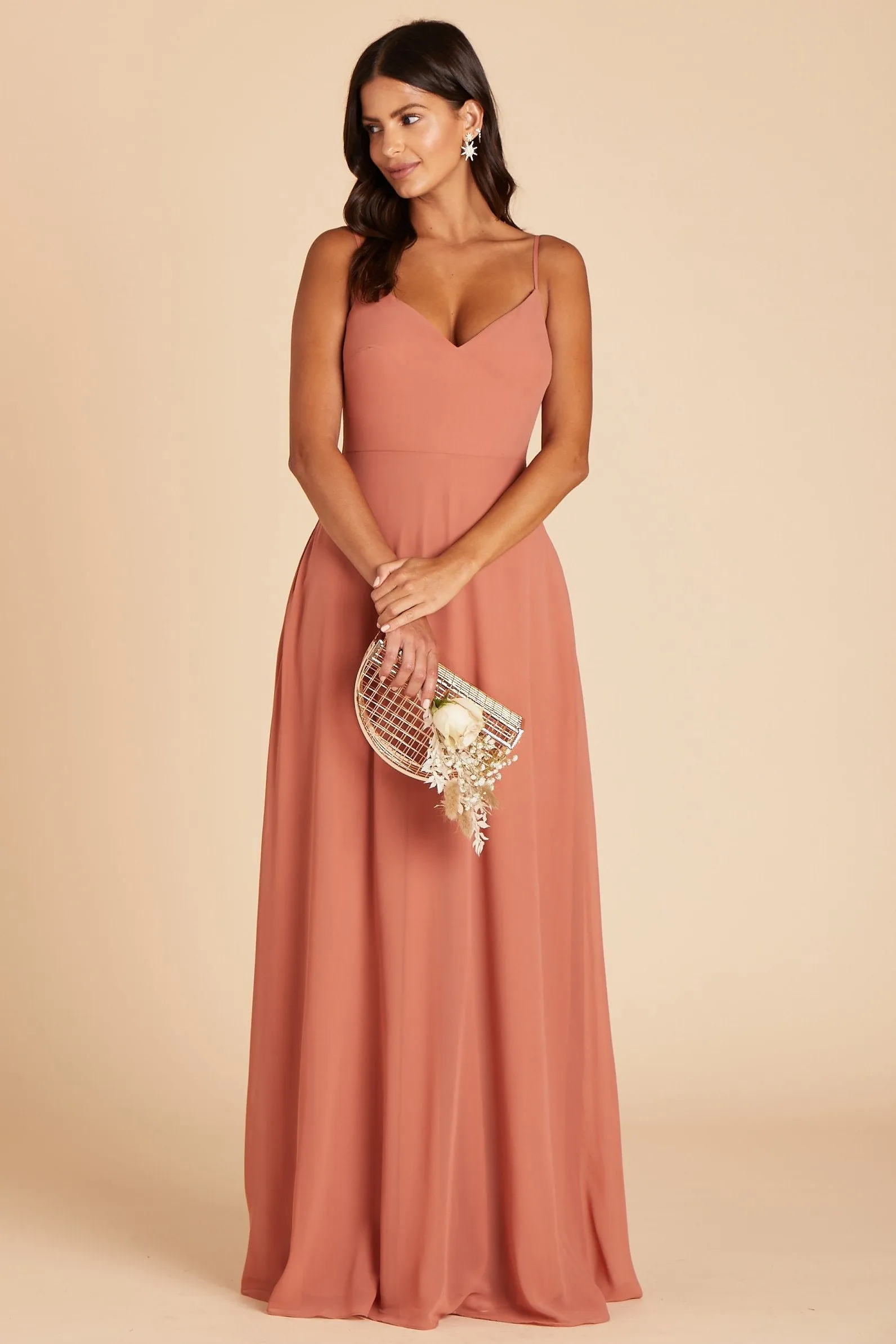 Devin Chiffon Dress - Terracotta sold by Birdy Grey product image thumbnail 5