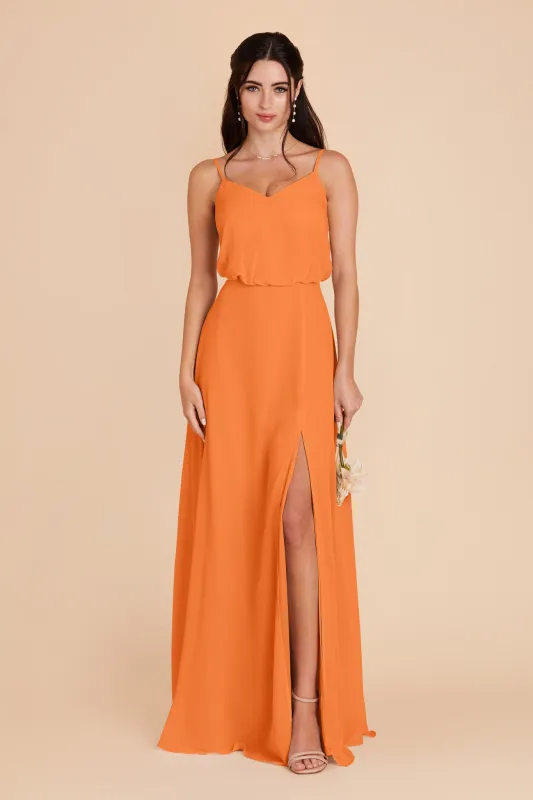 Gwennie Chiffon Dress With Slit - Apricot sold by Birdy Grey