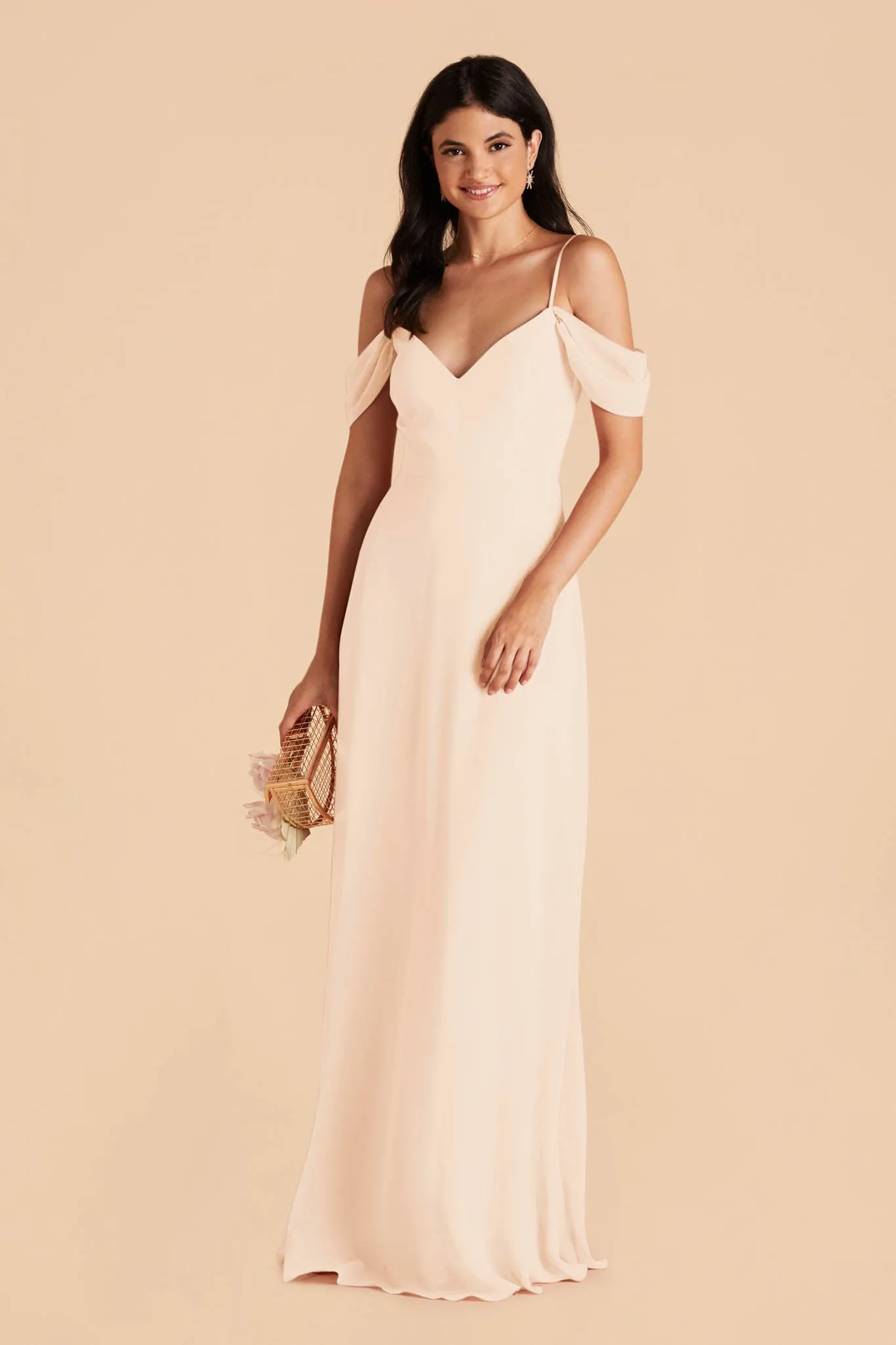 Devin Chiffon Dress - Champagne sold by Birdy Grey product image thumbnail 3