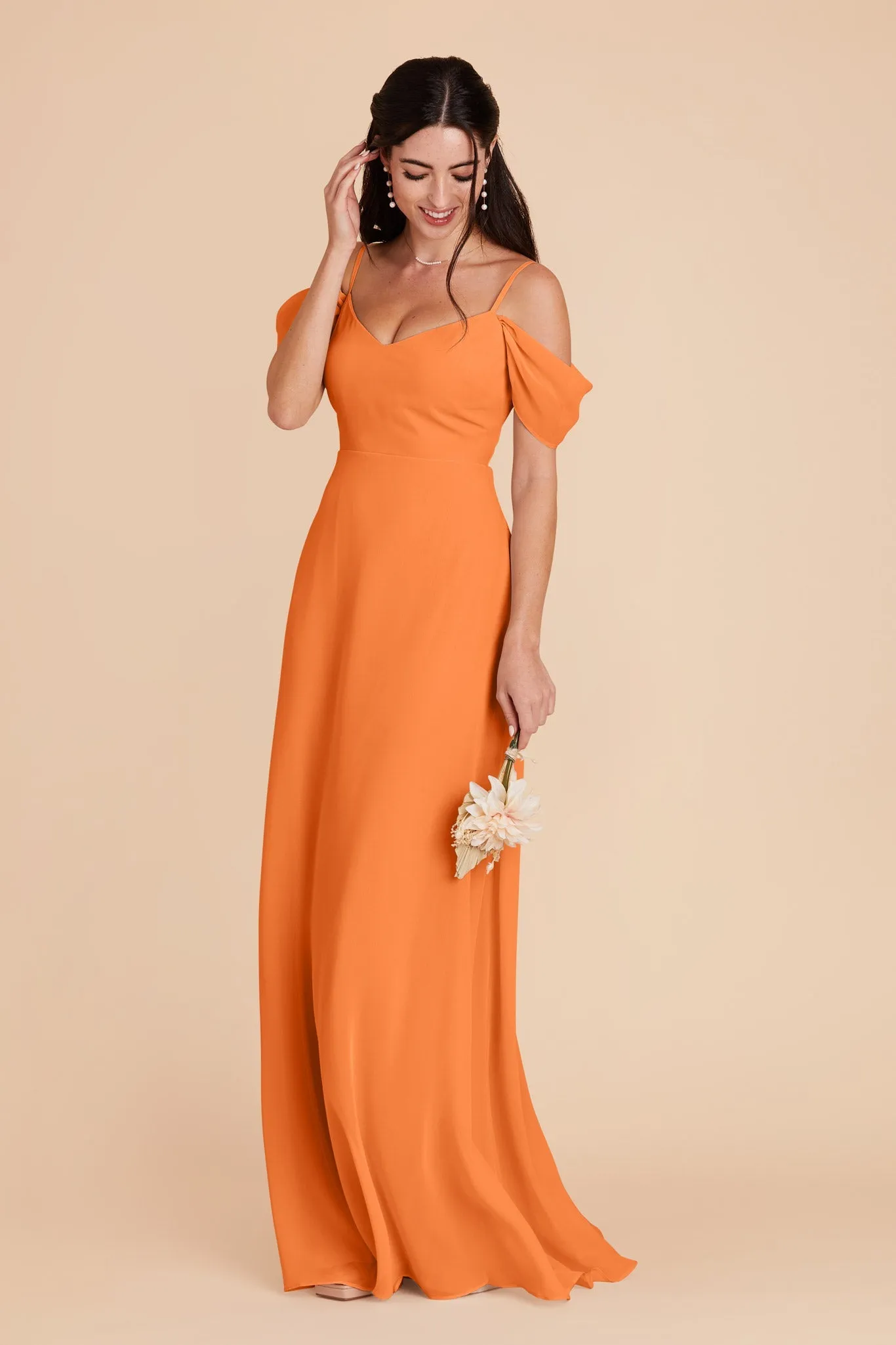 Devin Chiffon Dress - Apricot sold by Birdy Grey product image thumbnail 4