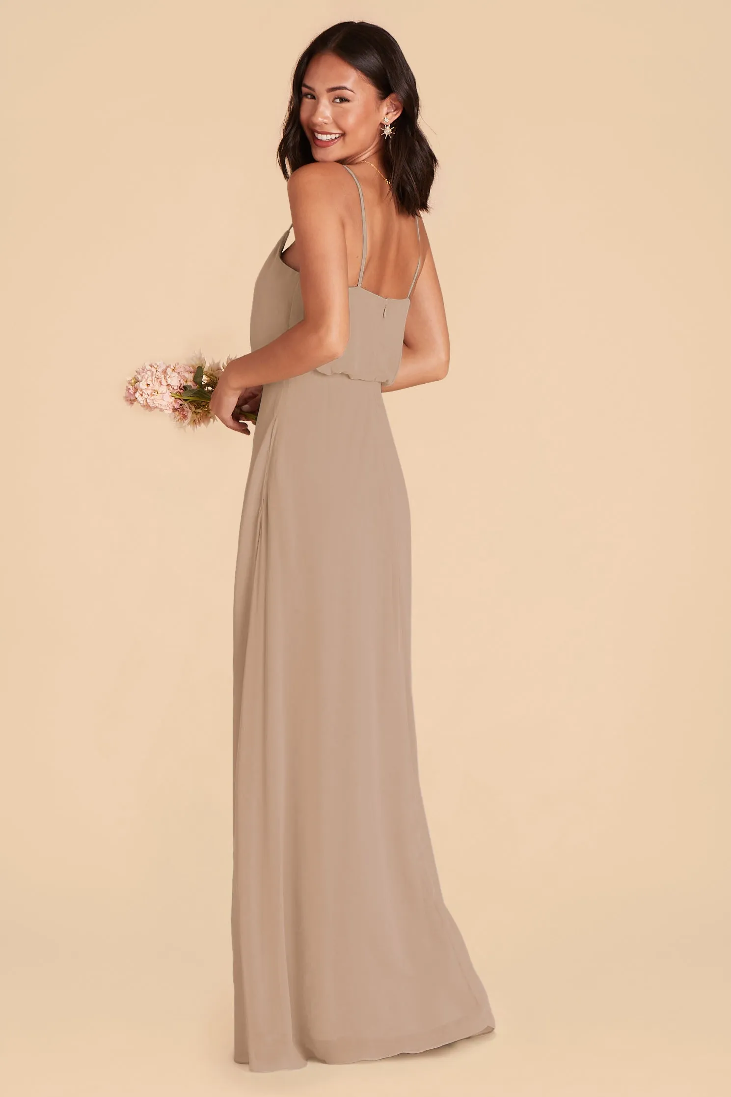 Gwennie Chiffon Dress - Taupe sold by Birdy Grey product image thumbnail 4