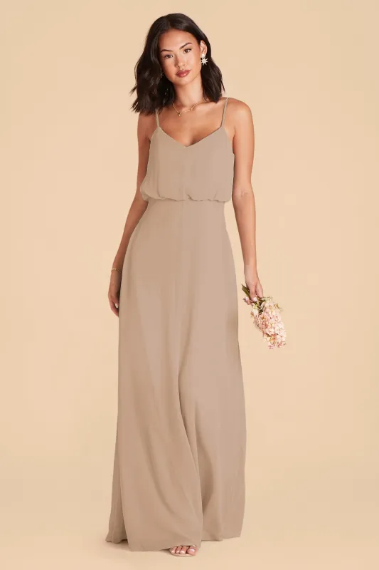 Gwennie Chiffon Dress - Taupe sold by Birdy Grey