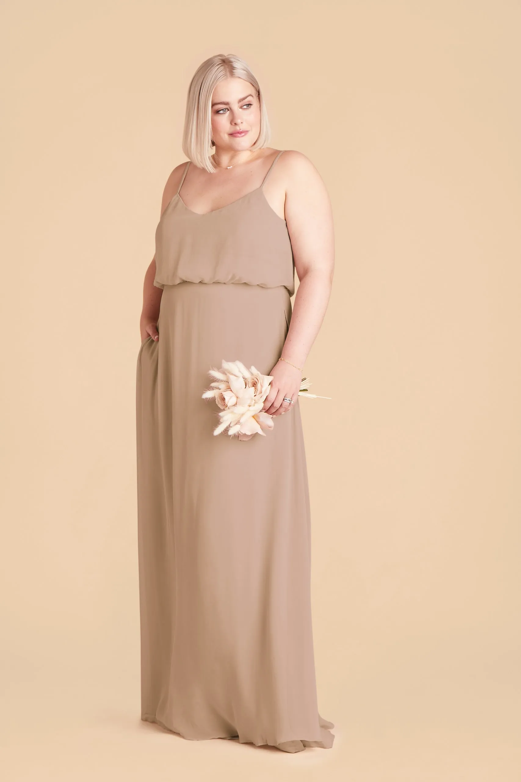 Gwennie Chiffon Dress - Taupe sold by Birdy Grey product image thumbnail 5