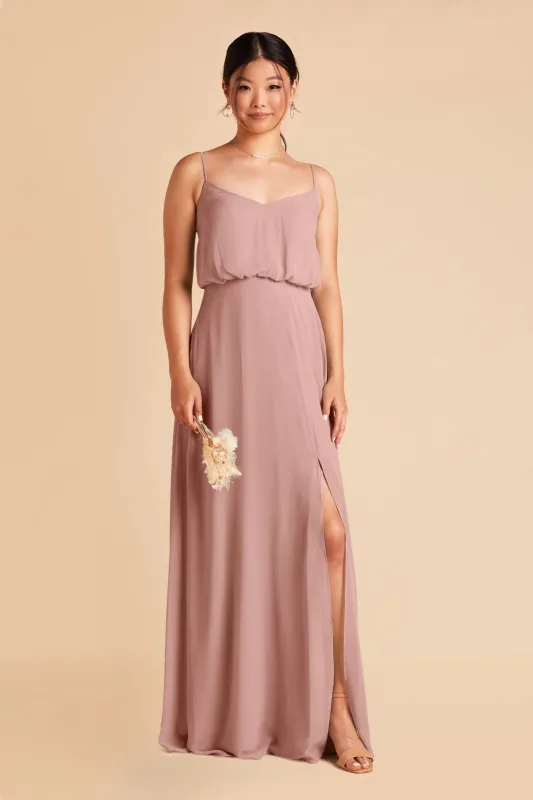 Gwennie Chiffon Dress With Slit - English Rose sold by Birdy Grey