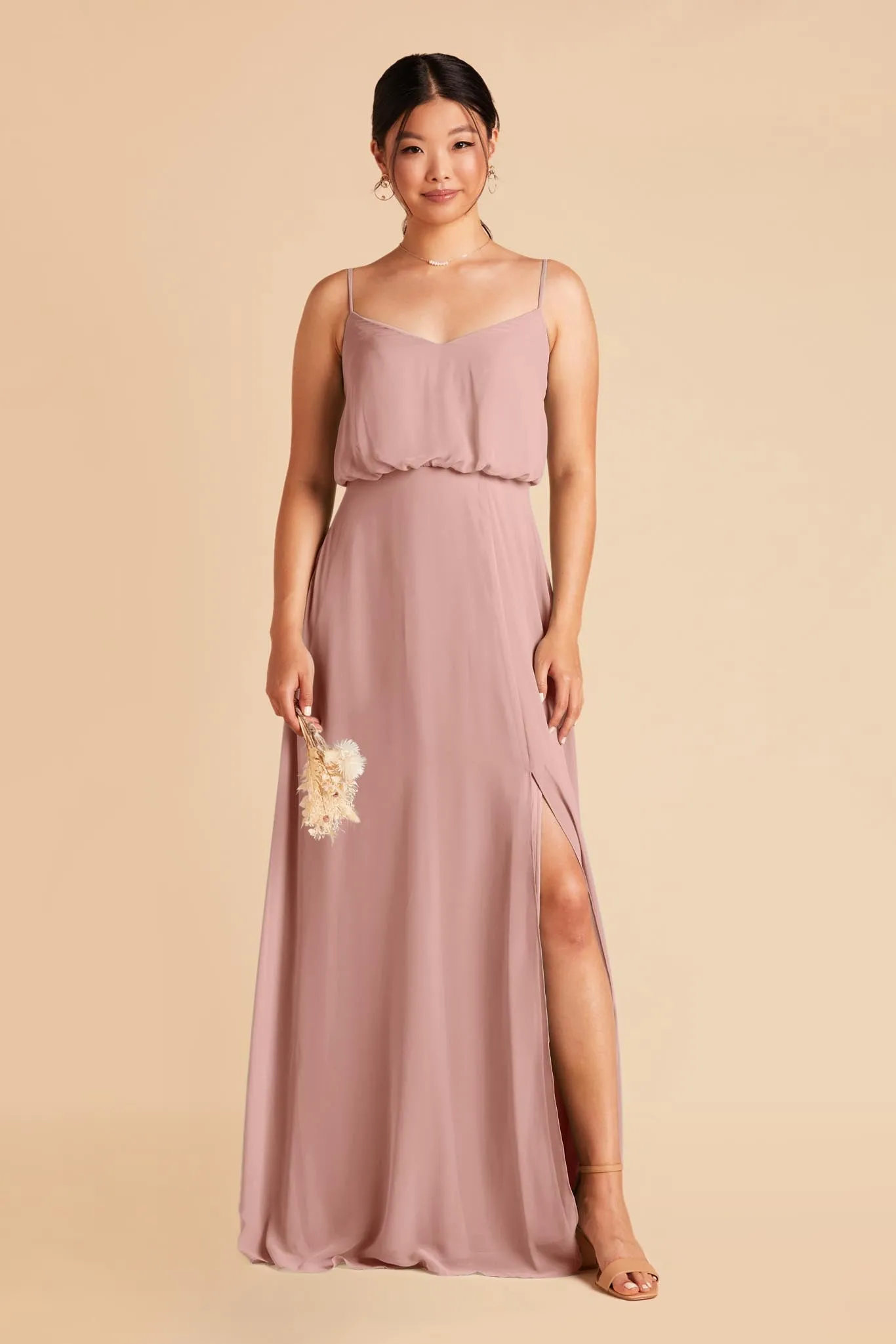 Gwennie Chiffon Dress With Slit - English Rose sold by Birdy Grey product image thumbnail 3