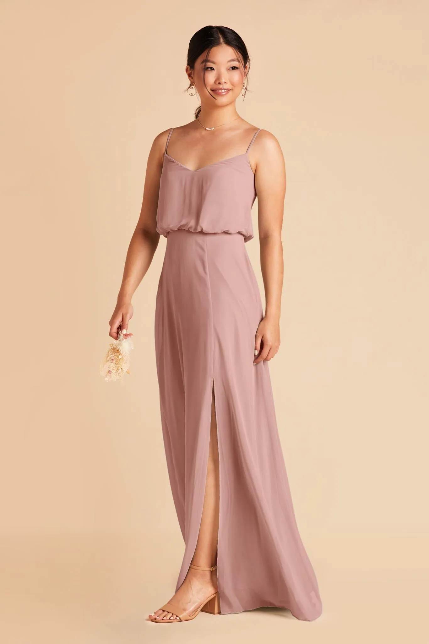 Gwennie Chiffon Dress With Slit - English Rose sold by Birdy Grey product image thumbnail 5