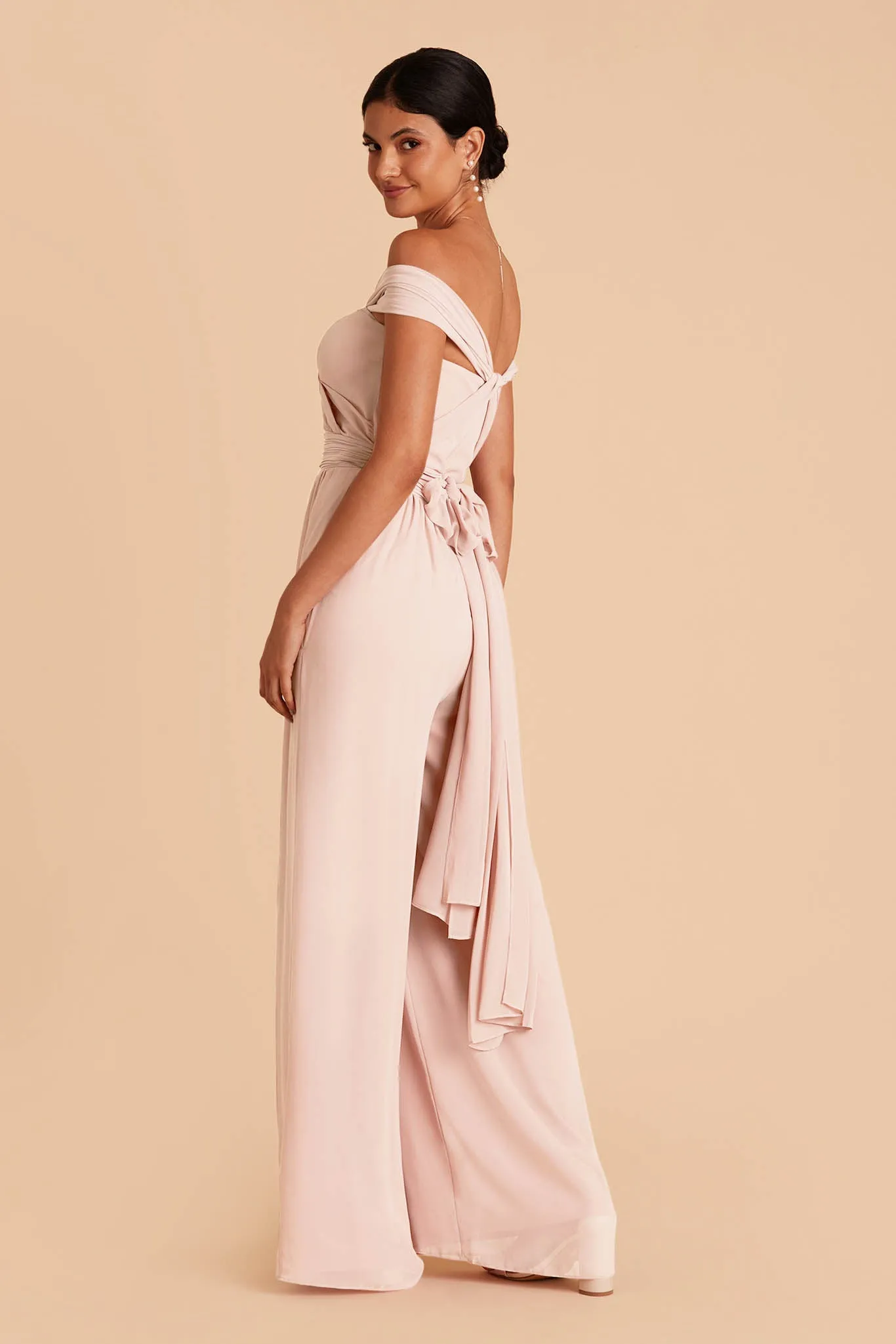Gigi Chiffon Jumpsuit - Pale Blush sold by Birdy Grey product image thumbnail 5
