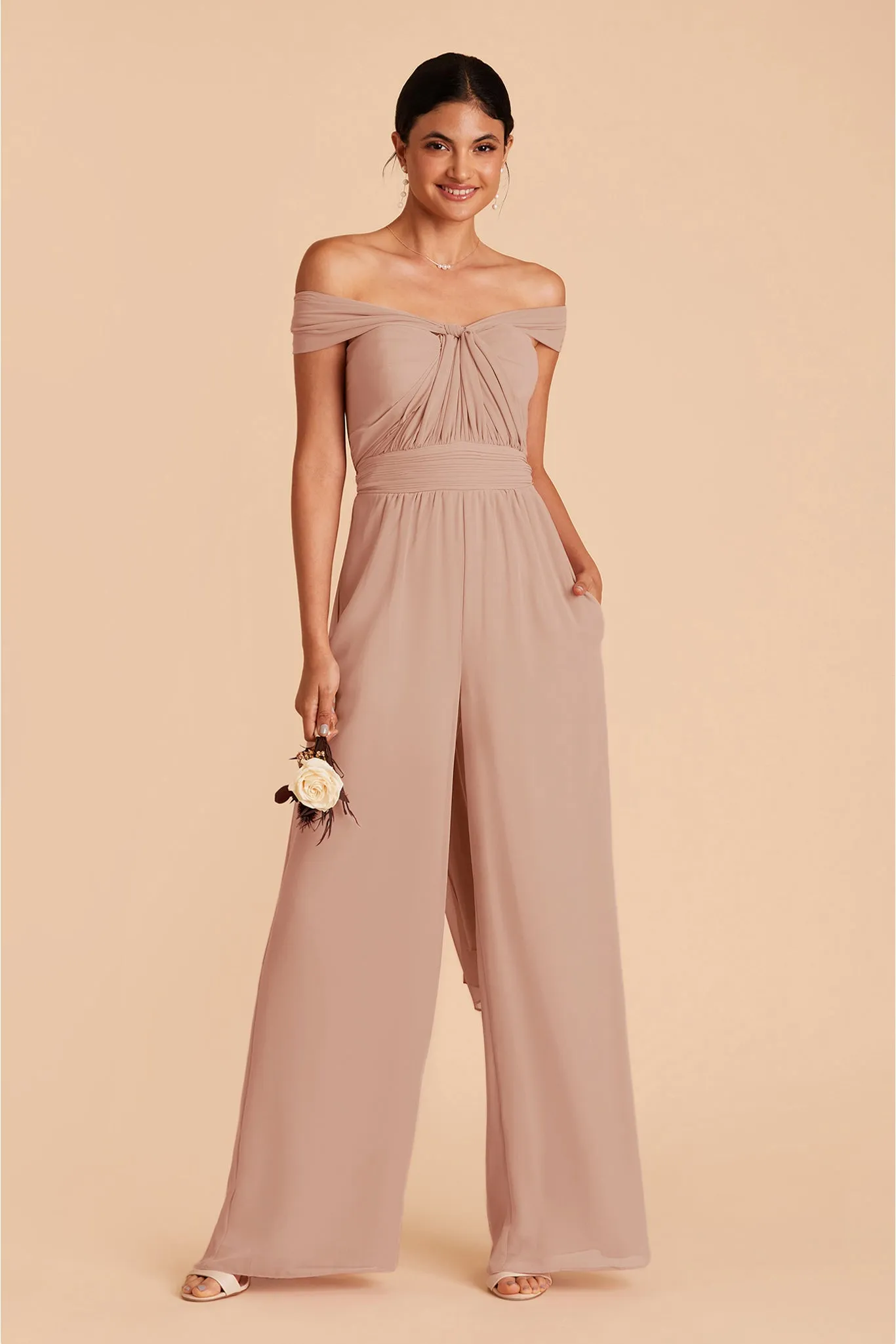 Gigi Chiffon Jumpsuit - Taupe sold by Birdy Grey product image thumbnail 3