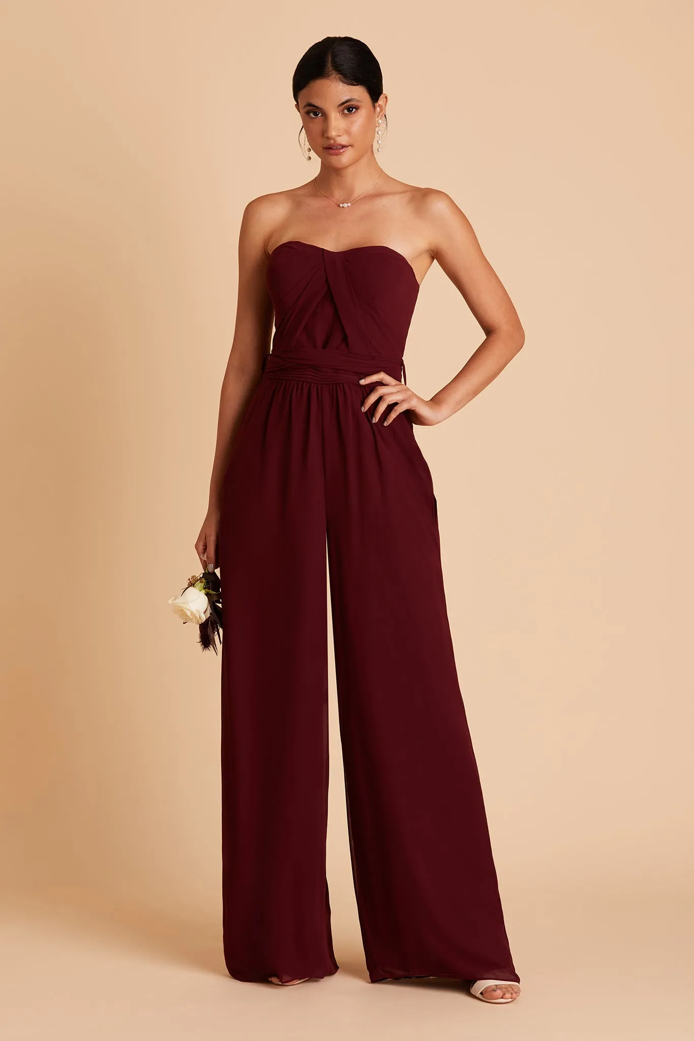 Gigi Chiffon Jumpsuit - Cabernet sold by Birdy Grey product image thumbnail 2