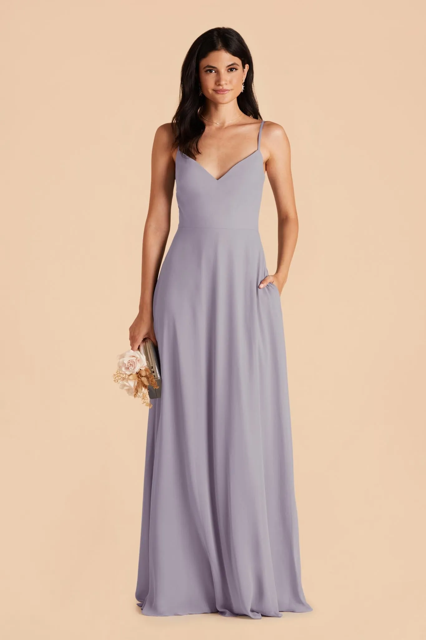Devin Chiffon Dress - Dusty Lilac sold by Birdy Grey product image thumbnail 4