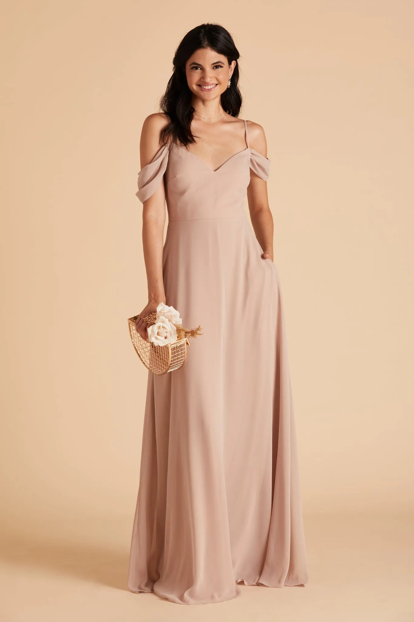 Devin Chiffon Dress - Taupe sold by Birdy Grey product image thumbnail 4