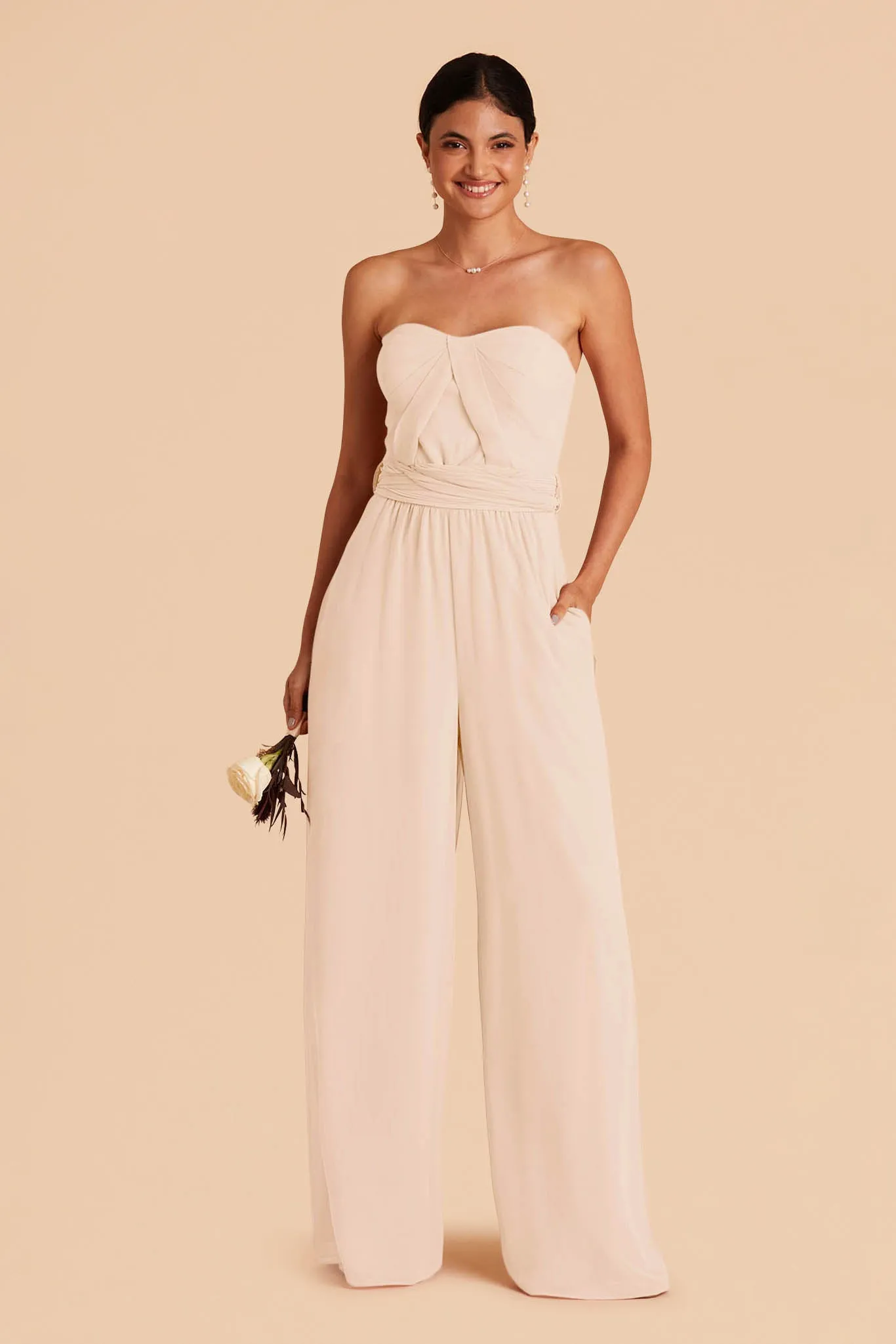 Gigi Chiffon Jumpsuit - Champagne sold by Birdy Grey product image thumbnail 4
