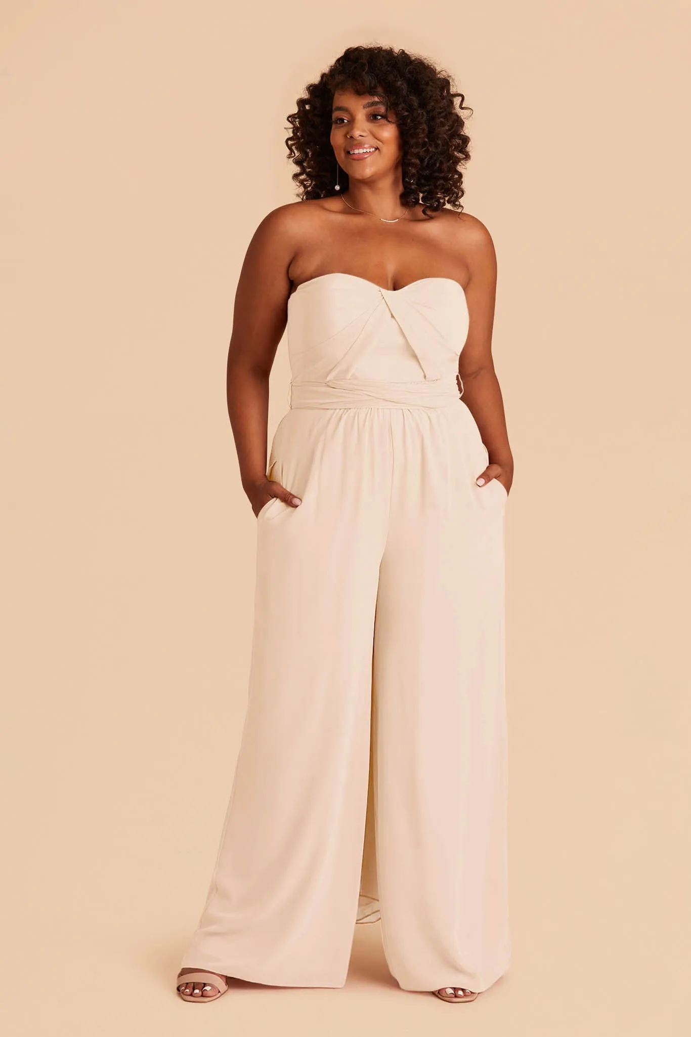 Gigi Chiffon Jumpsuit - Champagne sold by Birdy Grey product image thumbnail 2