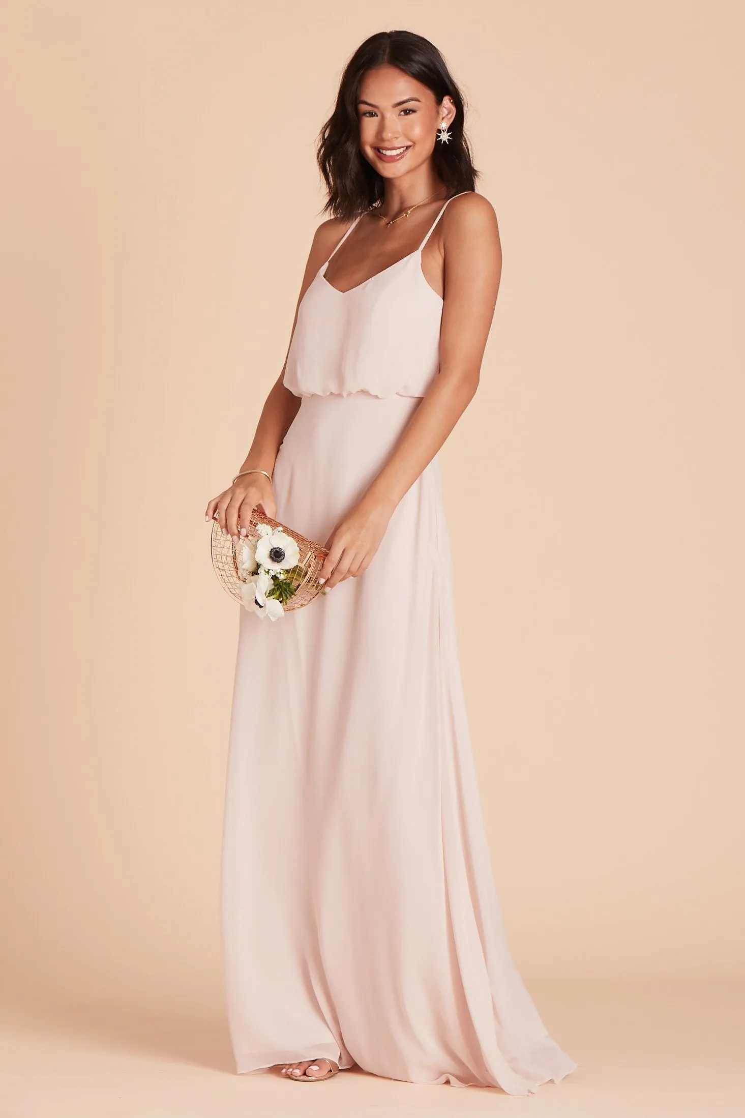 Gwennie Chiffon Dress - Pale Blush sold by Birdy Grey product image thumbnail 5