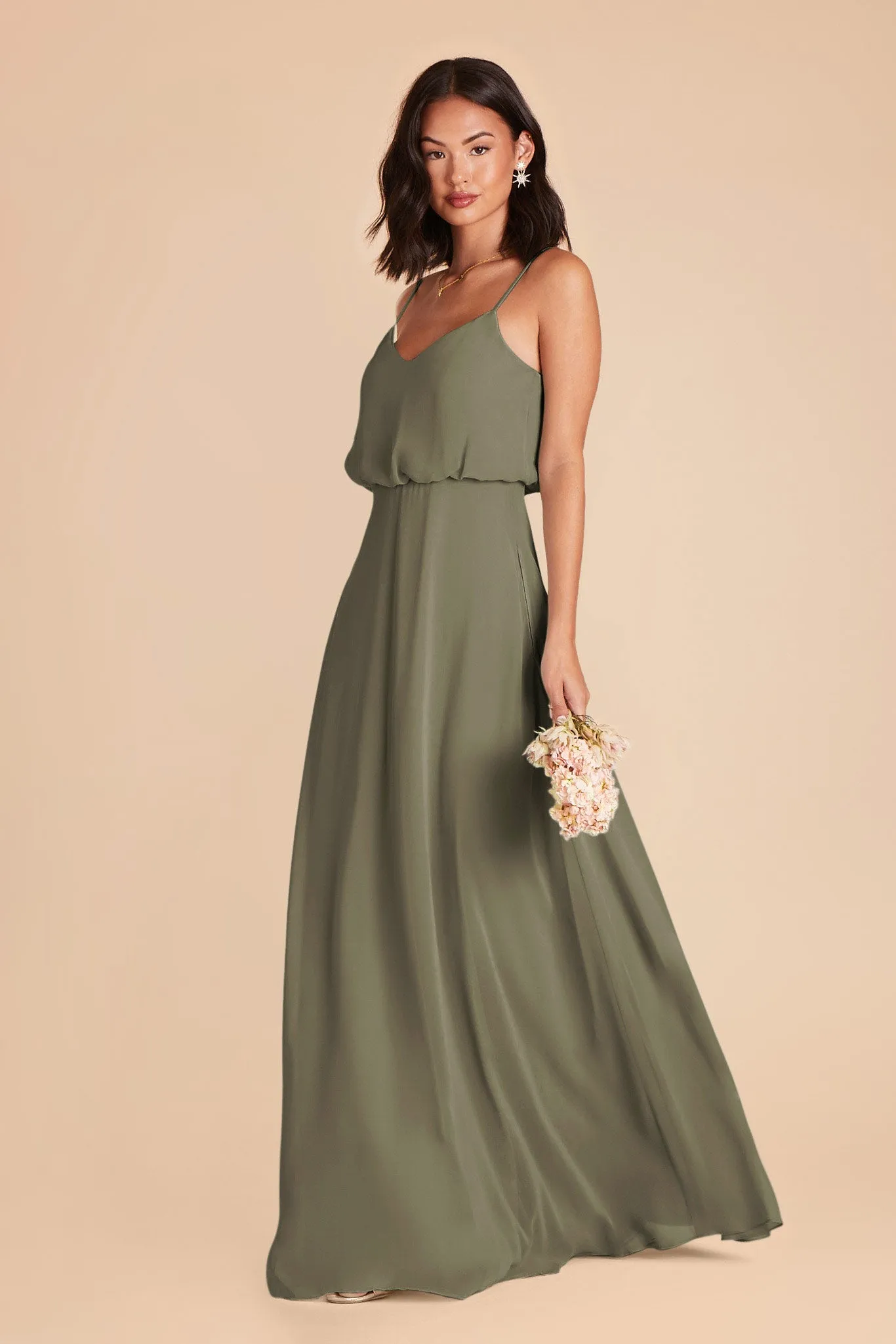 Gwennie Chiffon Dress - Thyme sold by Birdy Grey product image thumbnail 5