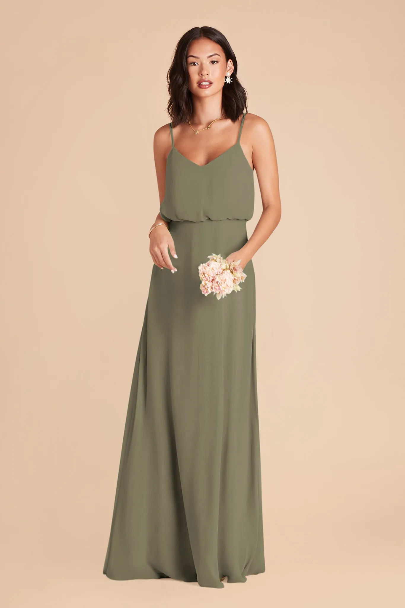 Gwennie Chiffon Dress - Thyme sold by Birdy Grey product image thumbnail 3