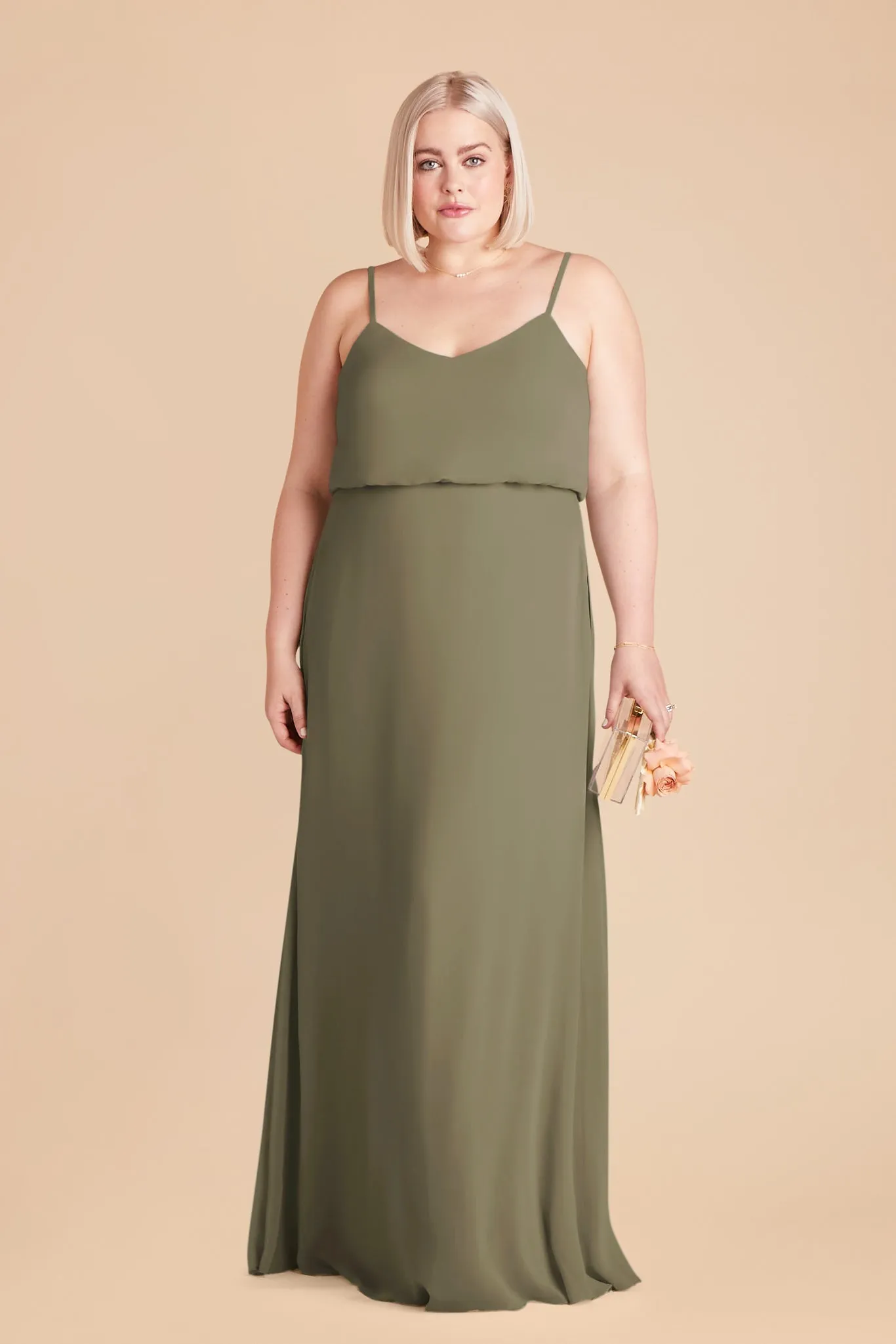 Gwennie Chiffon Dress - Thyme sold by Birdy Grey product image thumbnail 2