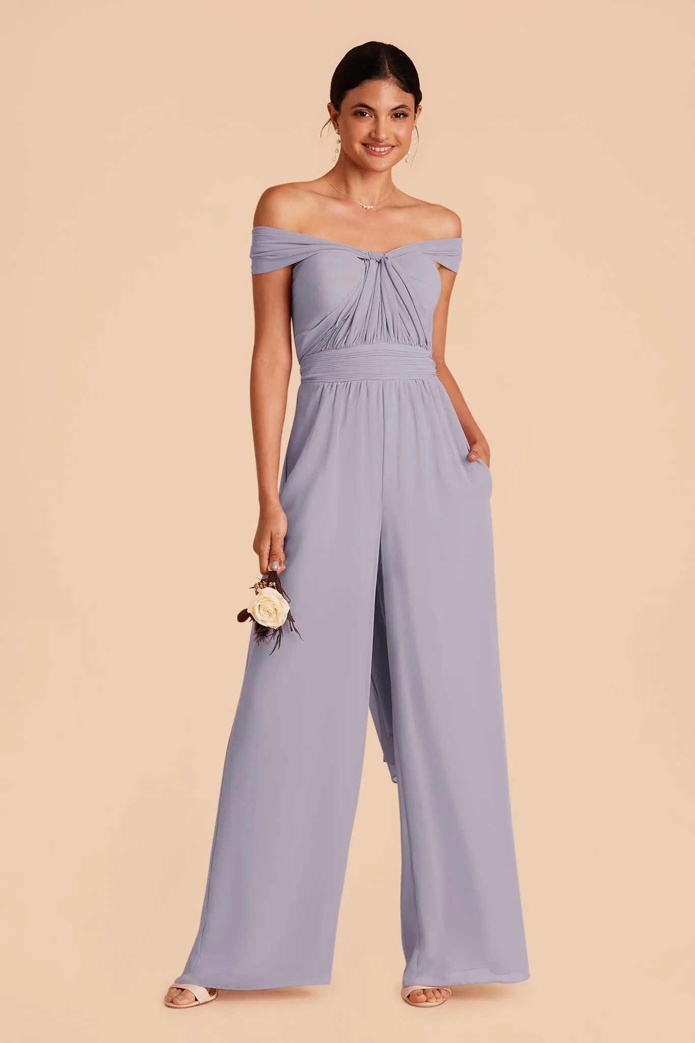 Gigi Chiffon Jumpsuit - Dusty Lilac sold by Birdy Grey product image thumbnail 3