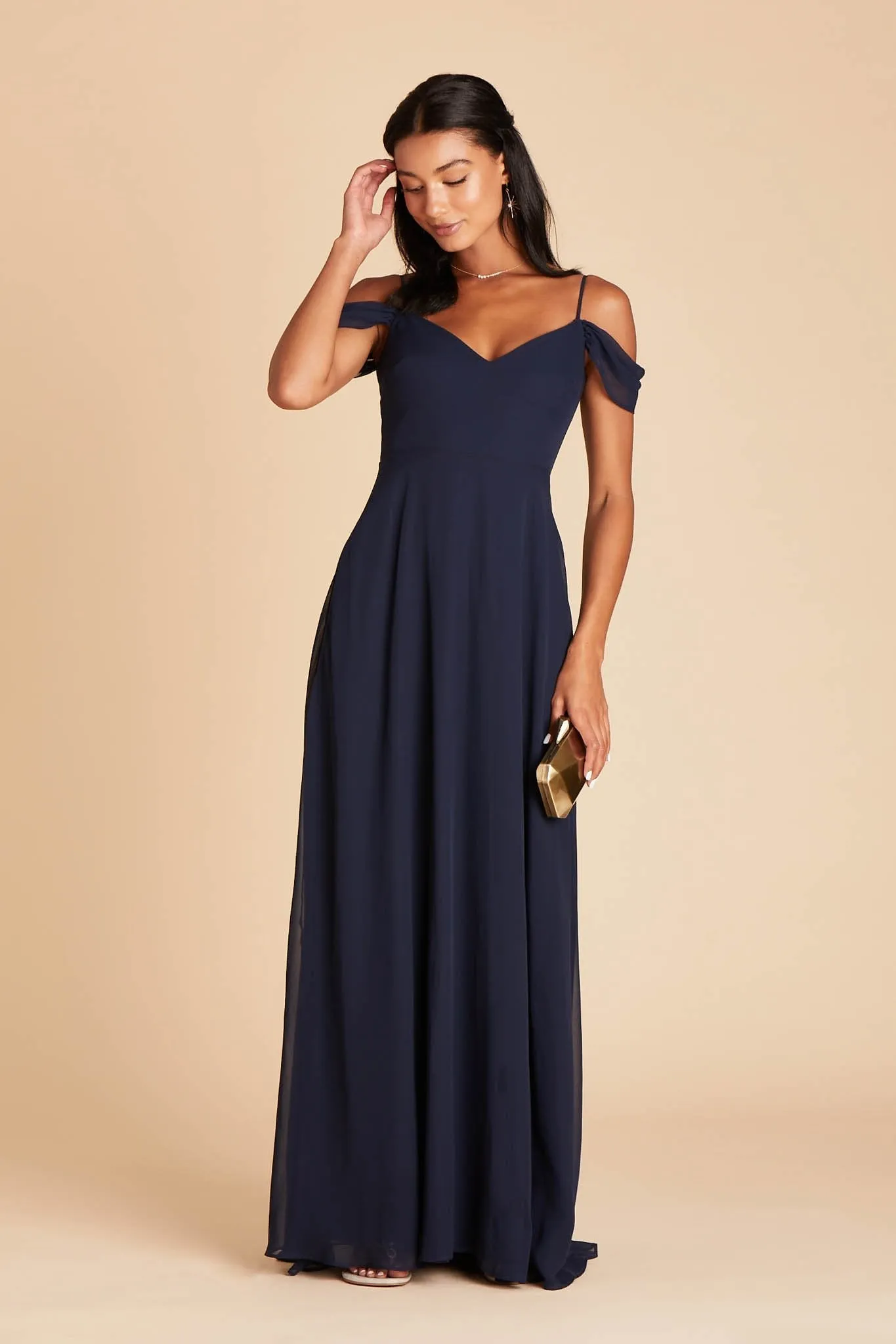 Devin Chiffon Dress - Navy sold by Birdy Grey product image thumbnail 5