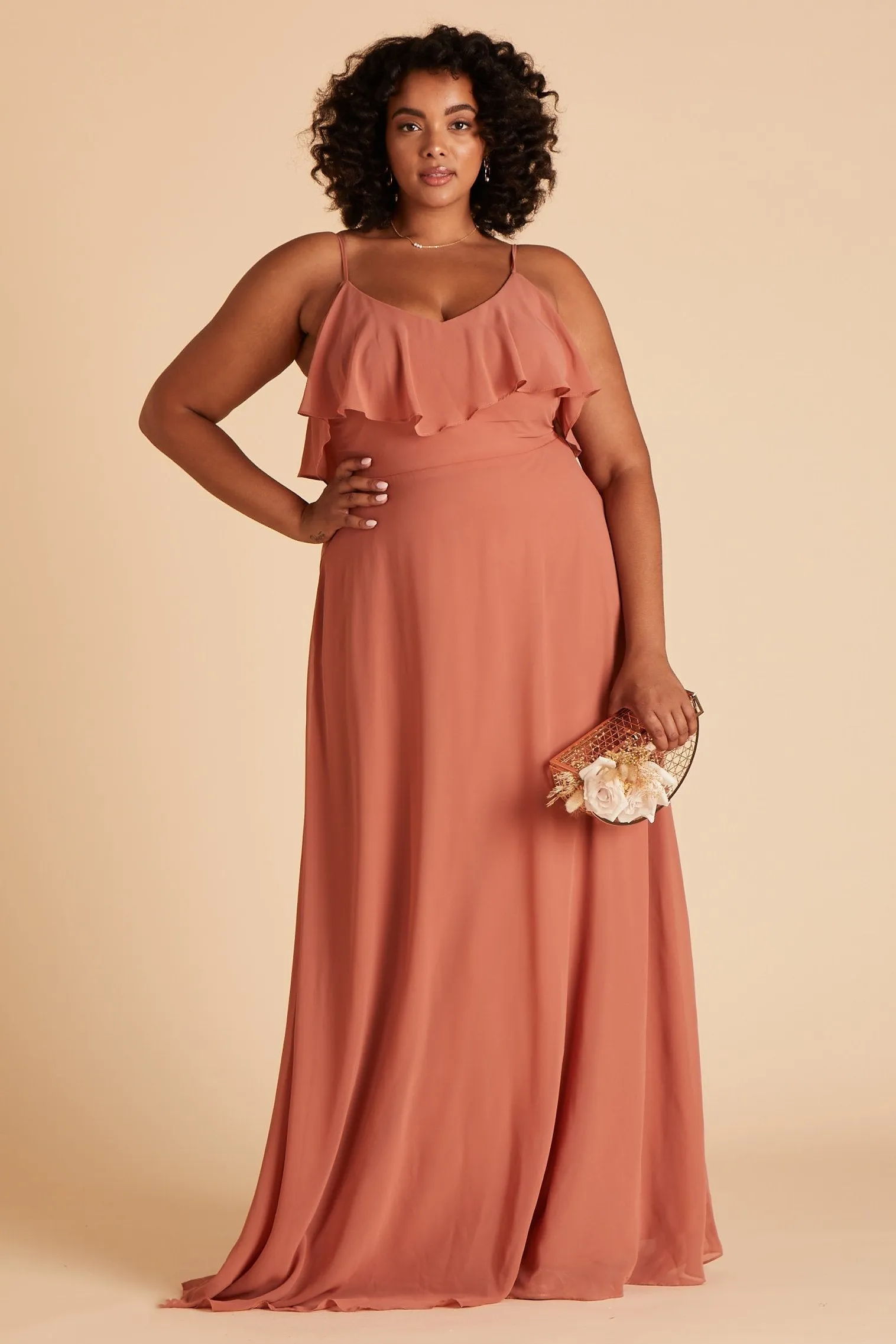 Jane Chiffon Dress - Terracotta sold by Birdy Grey product image thumbnail 3