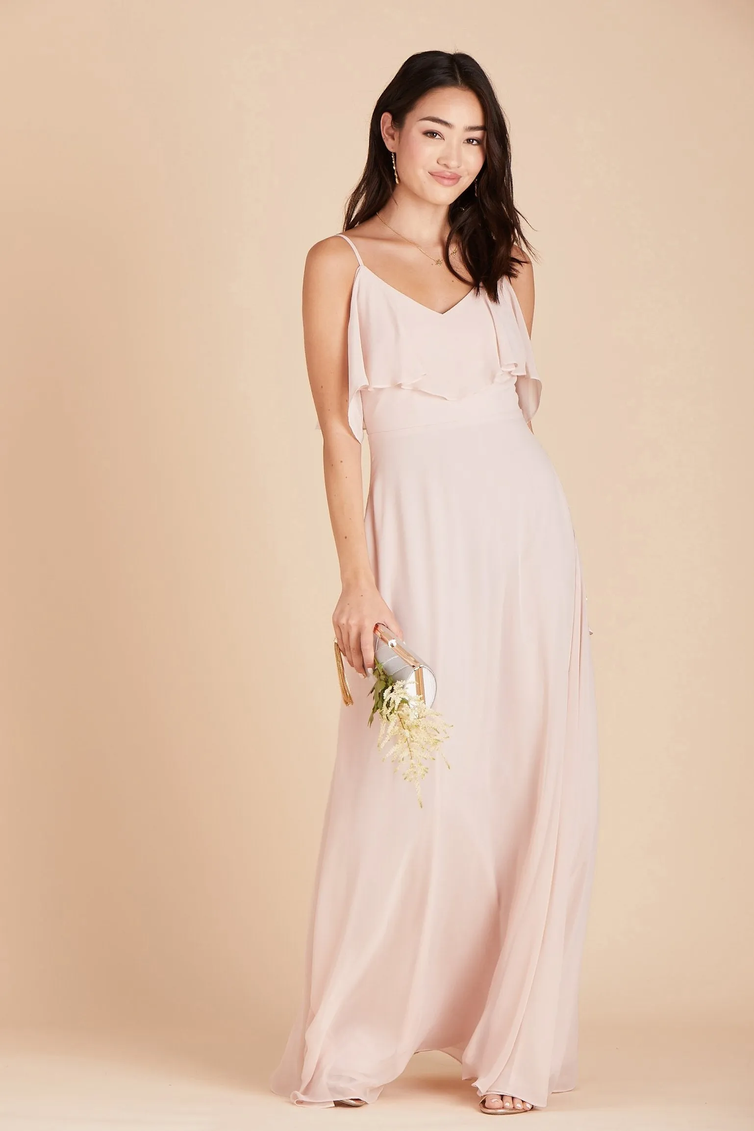 Jane Chiffon Dress - Pale Blush sold by Birdy Grey product image thumbnail 4
