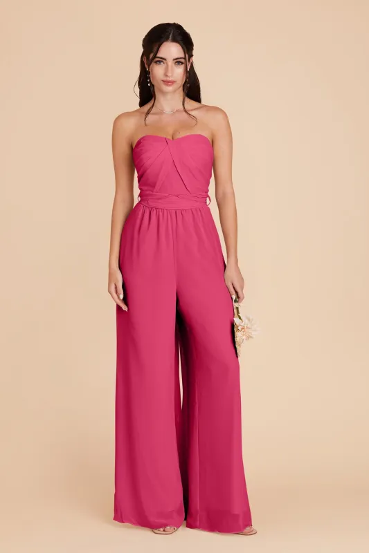 Gigi Chiffon Jumpsuit - Fuchsia sold by Birdy Grey