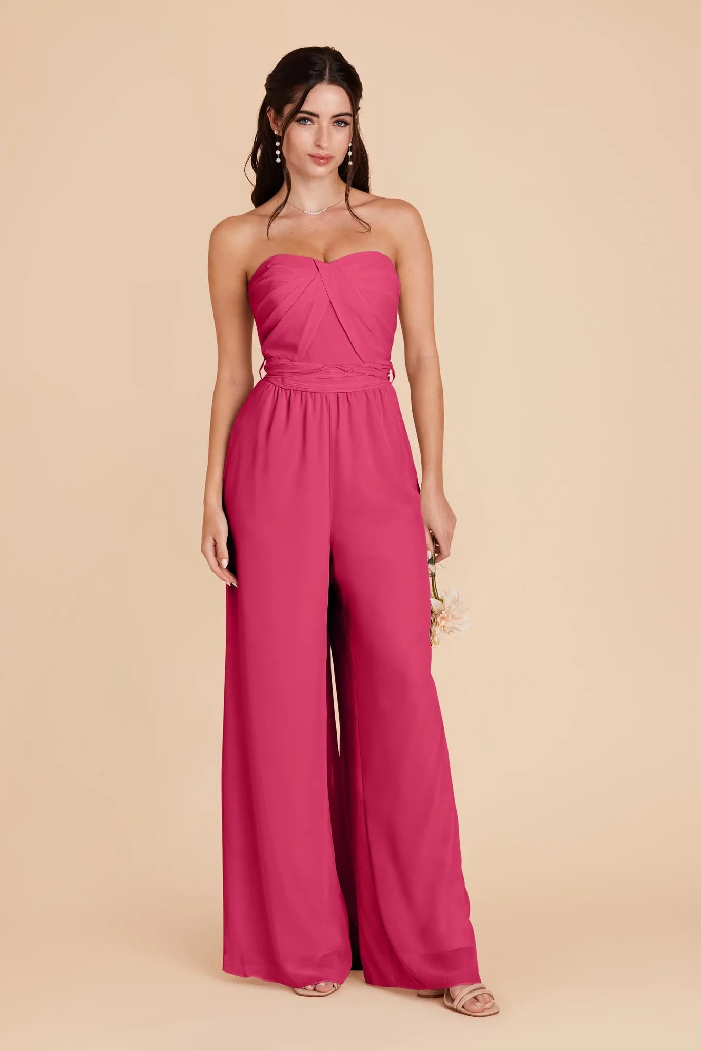 Gigi Chiffon Jumpsuit - Fuchsia sold by Birdy Grey product image thumbnail 4