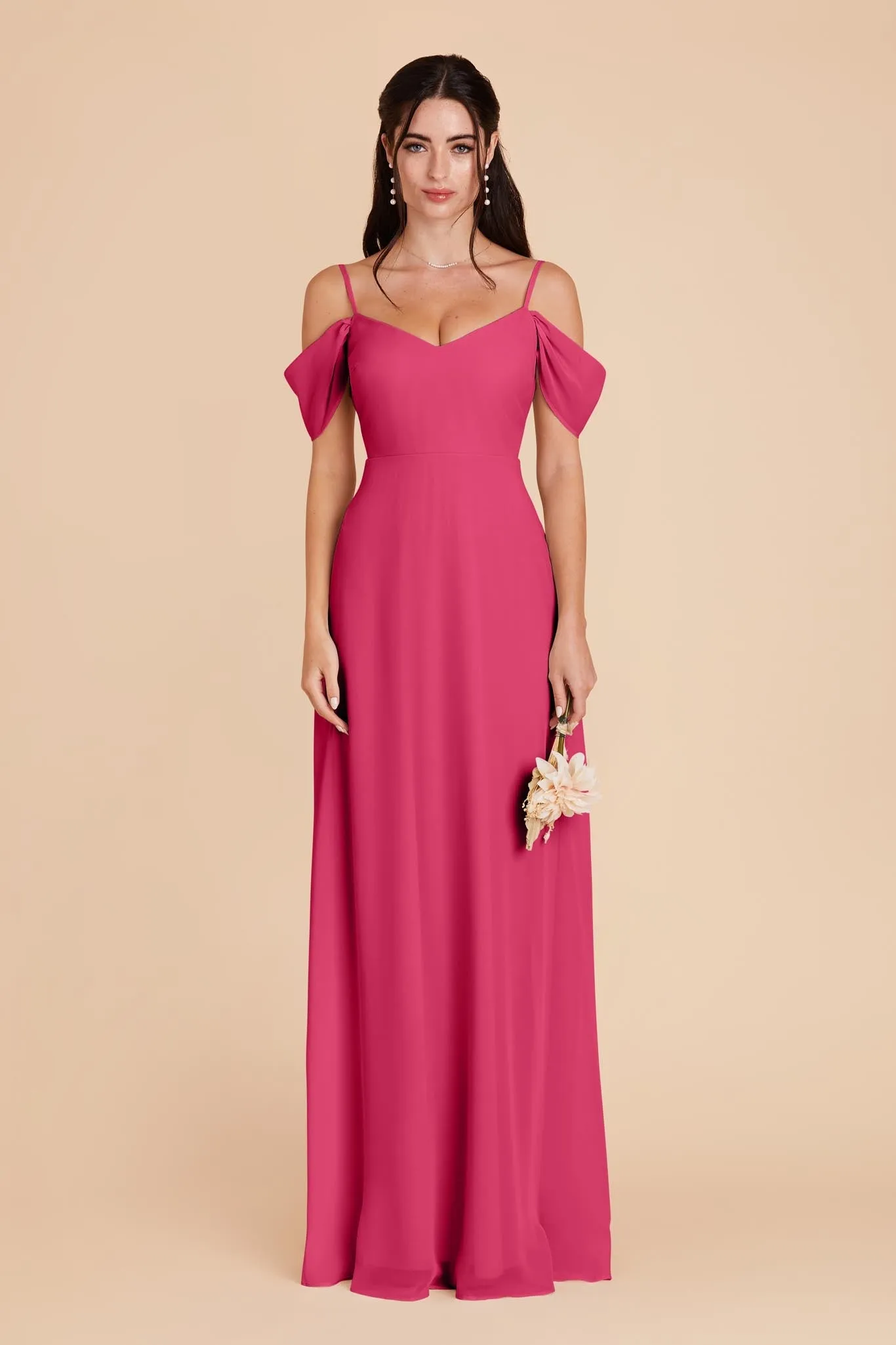 Devin Chiffon Dress - Fuchsia sold by Birdy Grey