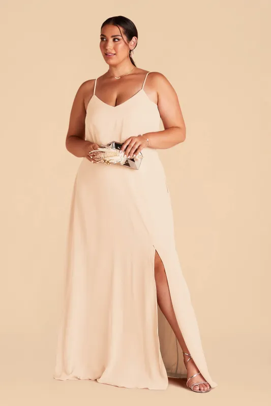 Gwennie Chiffon Dress With Slit - Champagne sold by Birdy Grey