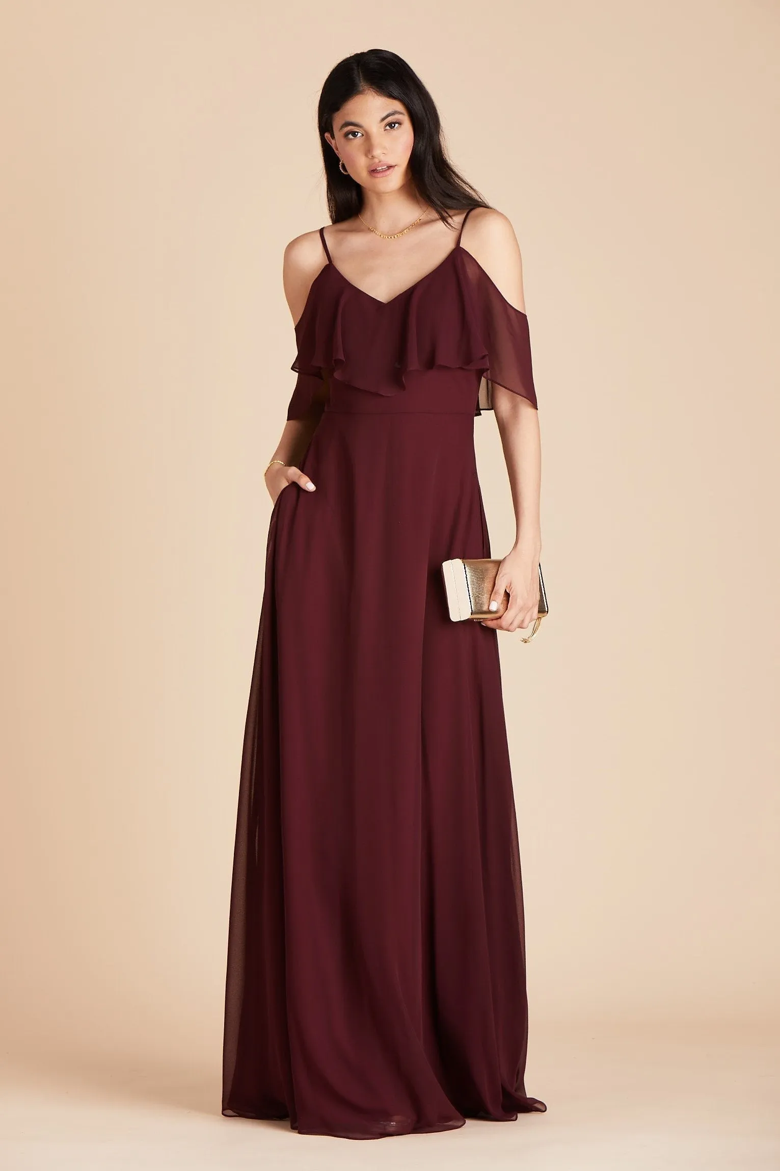Jane Chiffon Dress - Cabernet sold by Birdy Grey product image thumbnail 4