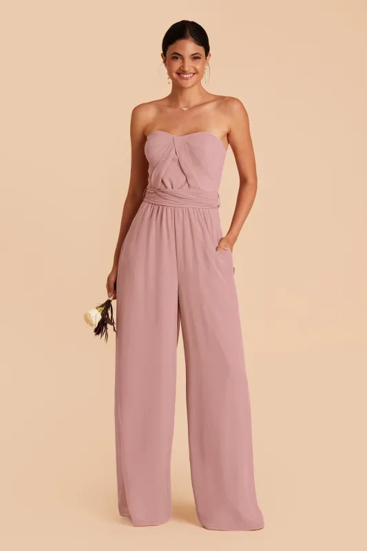 Gigi Chiffon Jumpsuit - English Rose sold by Birdy Grey
