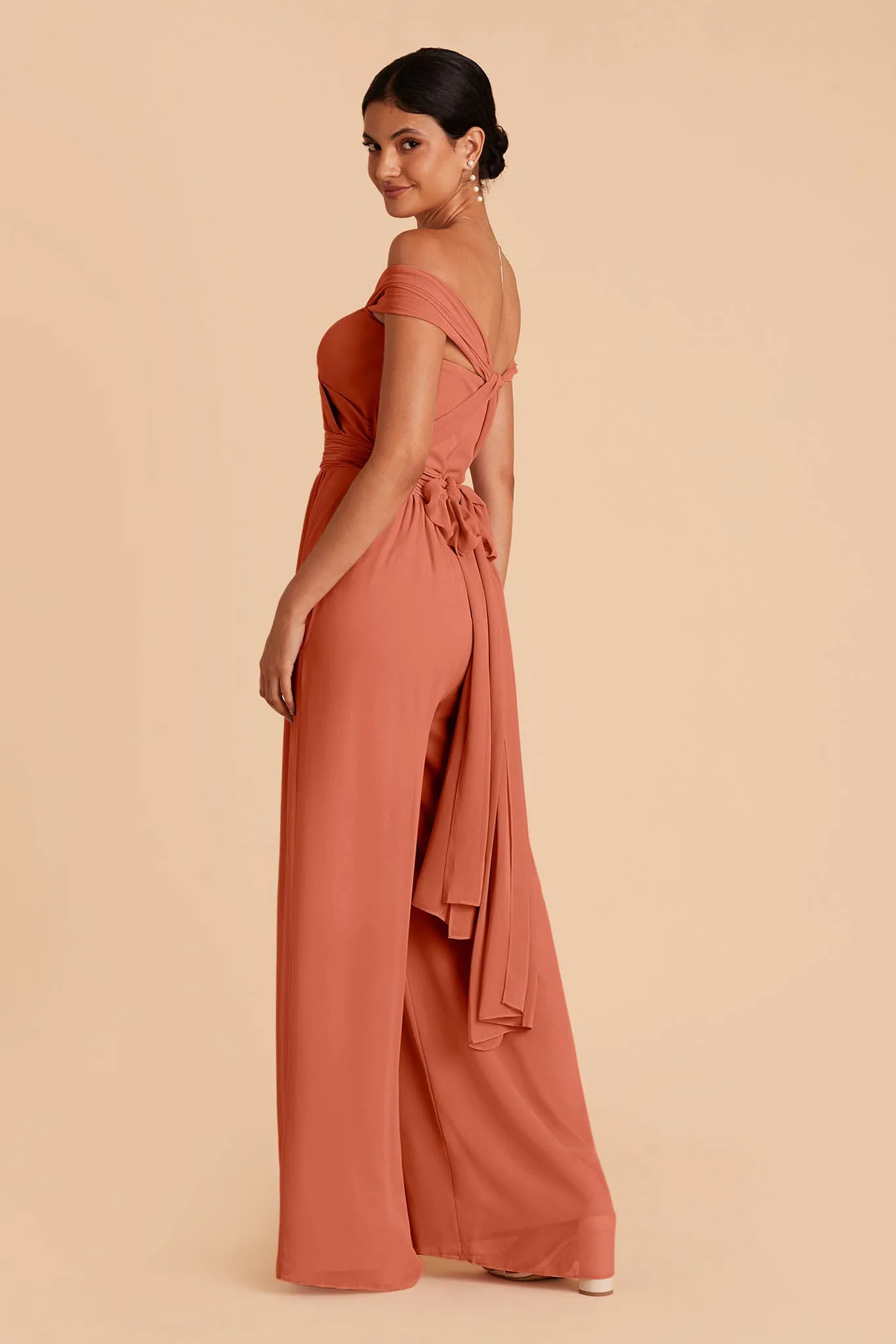 Gigi Chiffon Jumpsuit - Terracotta sold by Birdy Grey product image thumbnail 5