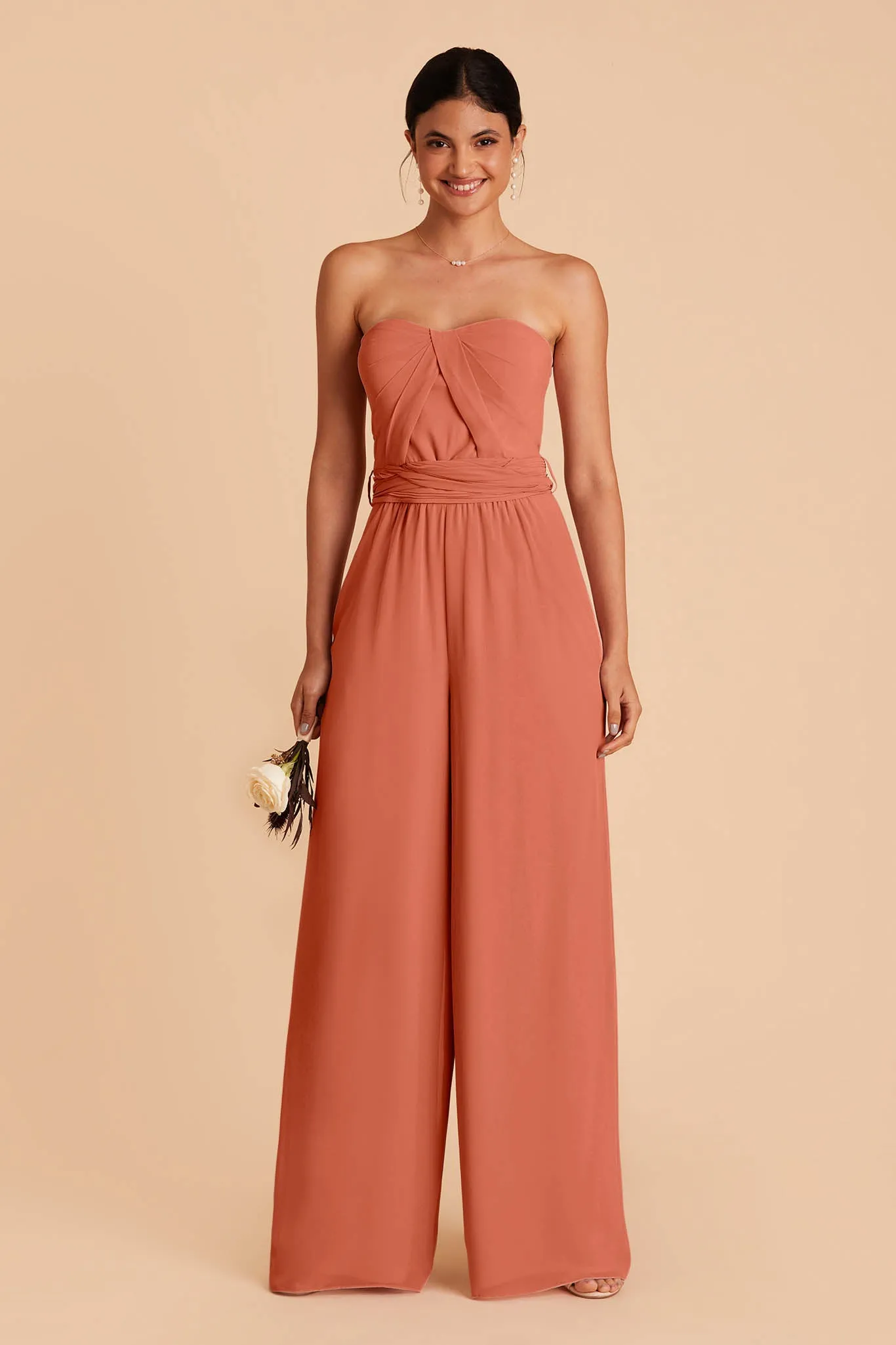Gigi Chiffon Jumpsuit - Terracotta sold by Birdy Grey product image thumbnail 3