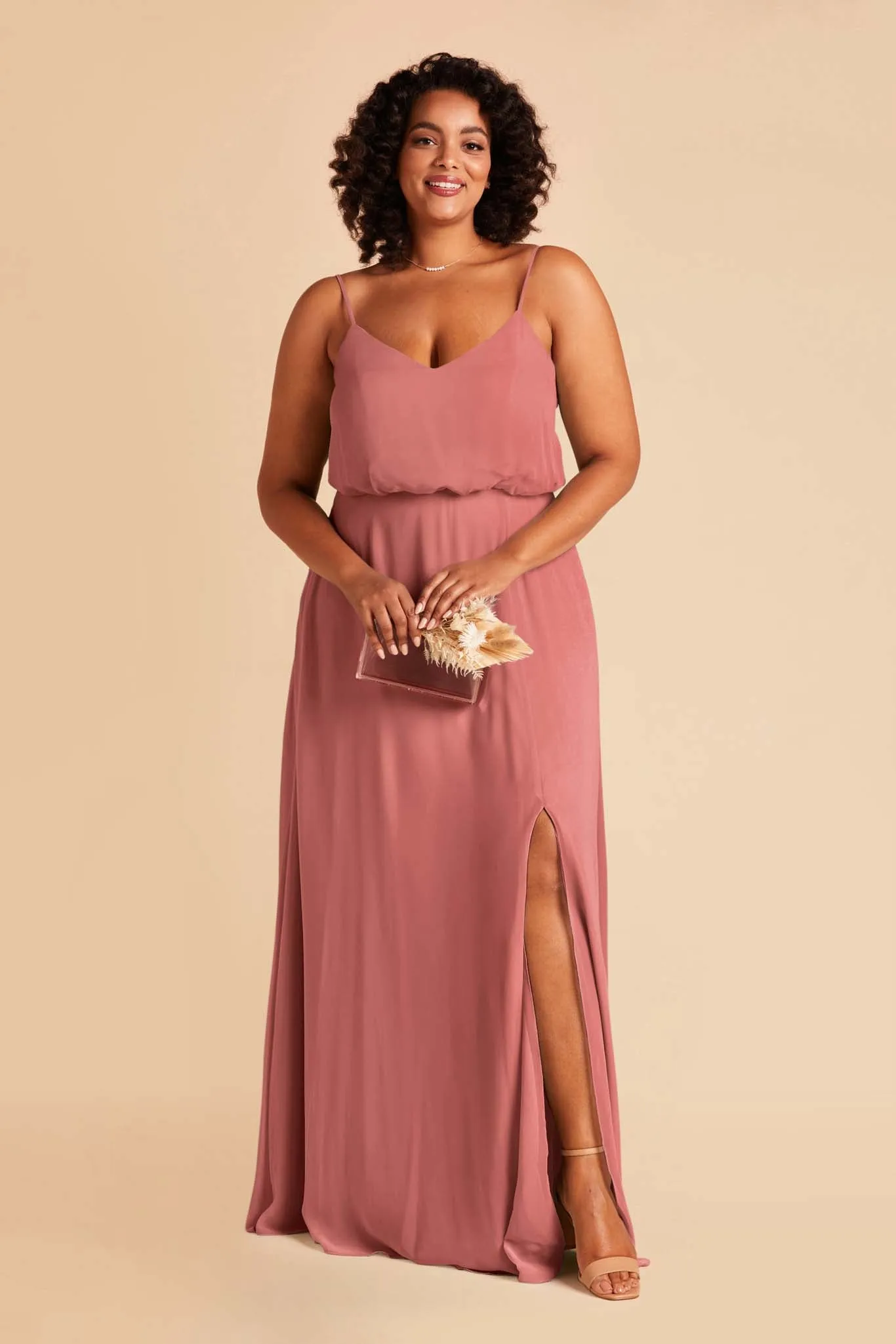 Gwennie Chiffon Dress With Slit - Mulberry sold by Birdy Grey product image thumbnail 2
