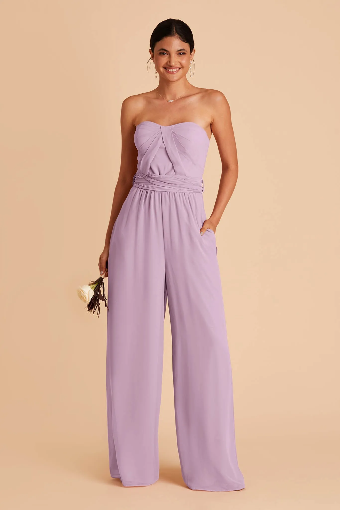 Gigi Chiffon Jumpsuit - Lavender sold by Birdy Grey