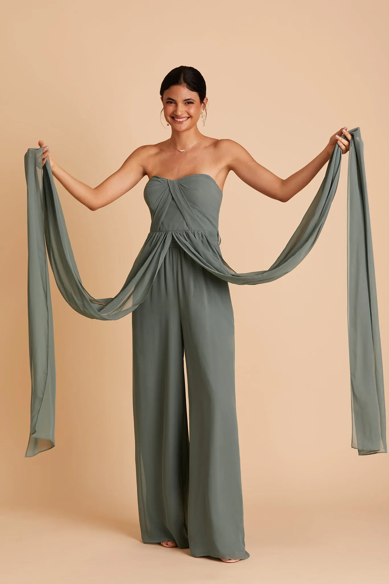 Gigi Chiffon Jumpsuit - Sea Glass sold by Birdy Grey product image thumbnail 3