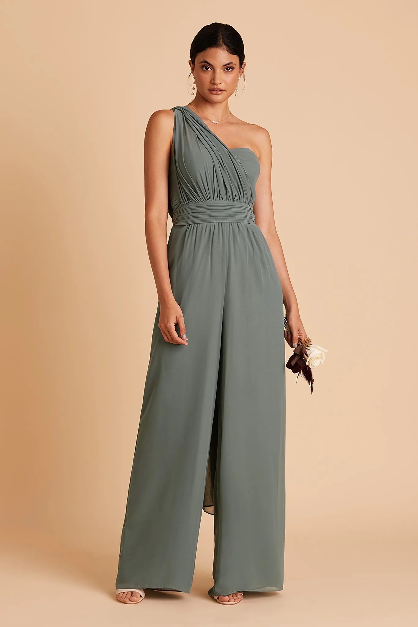 Gigi Chiffon Jumpsuit - Sea Glass sold by Birdy Grey product image thumbnail 5