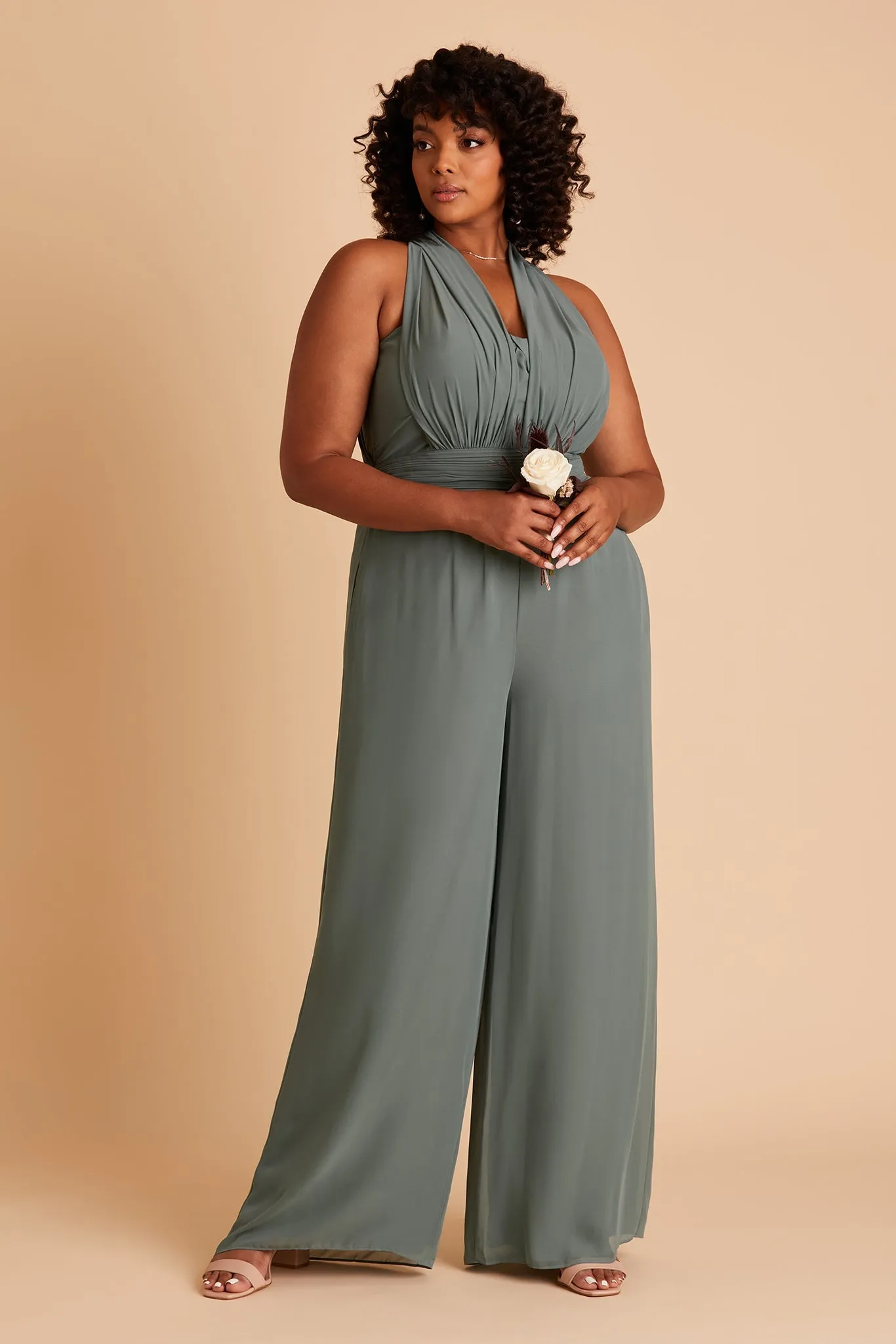 Gigi Chiffon Jumpsuit - Sea Glass sold by Birdy Grey product image thumbnail 2