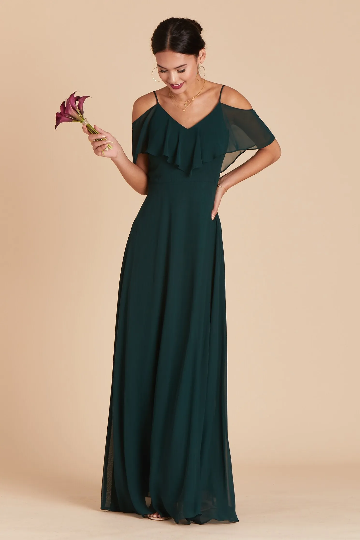 Jane Chiffon Dress - Emerald sold by Birdy Grey product image thumbnail 3