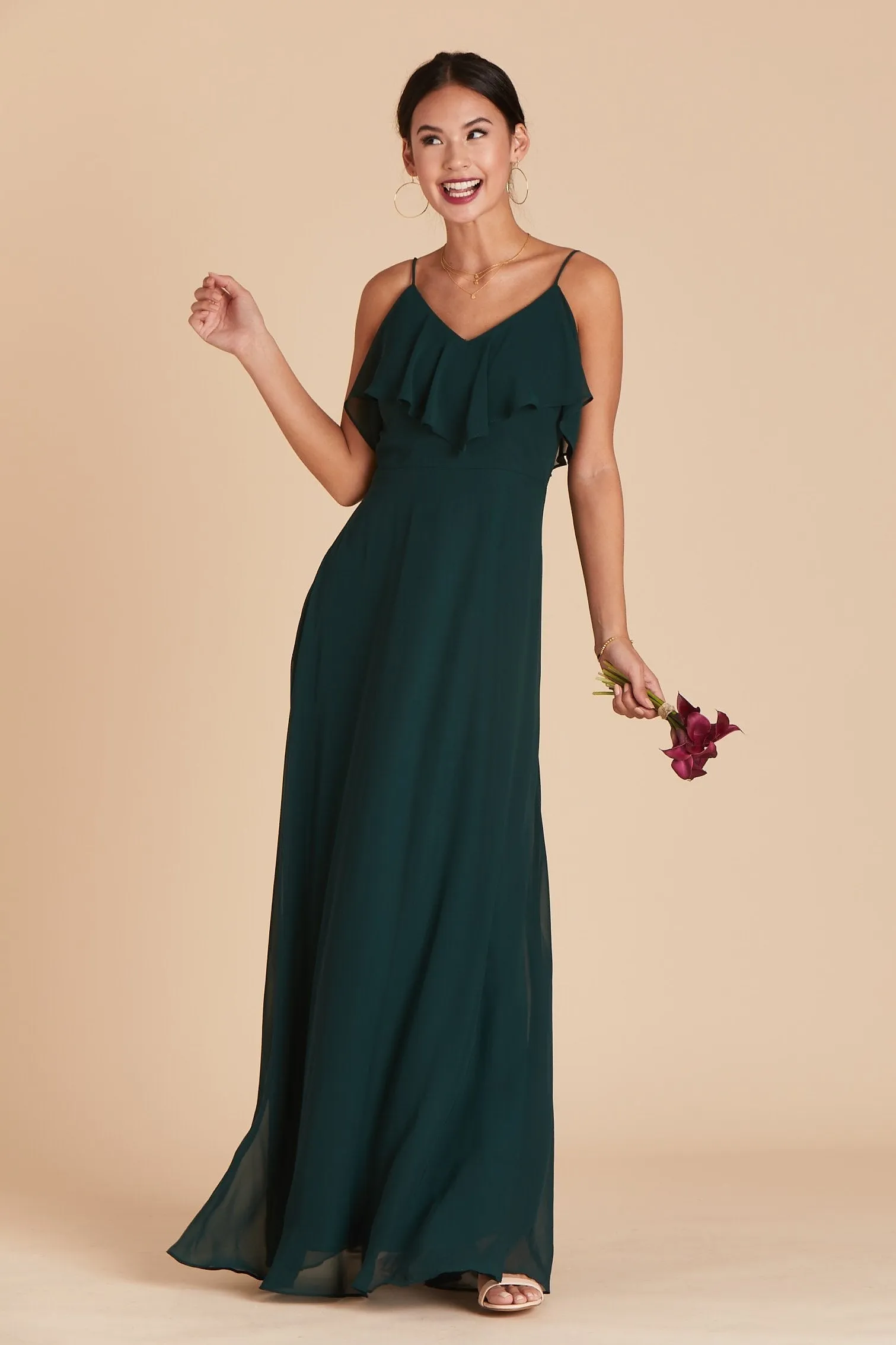 Jane Chiffon Dress - Emerald sold by Birdy Grey product image thumbnail 5