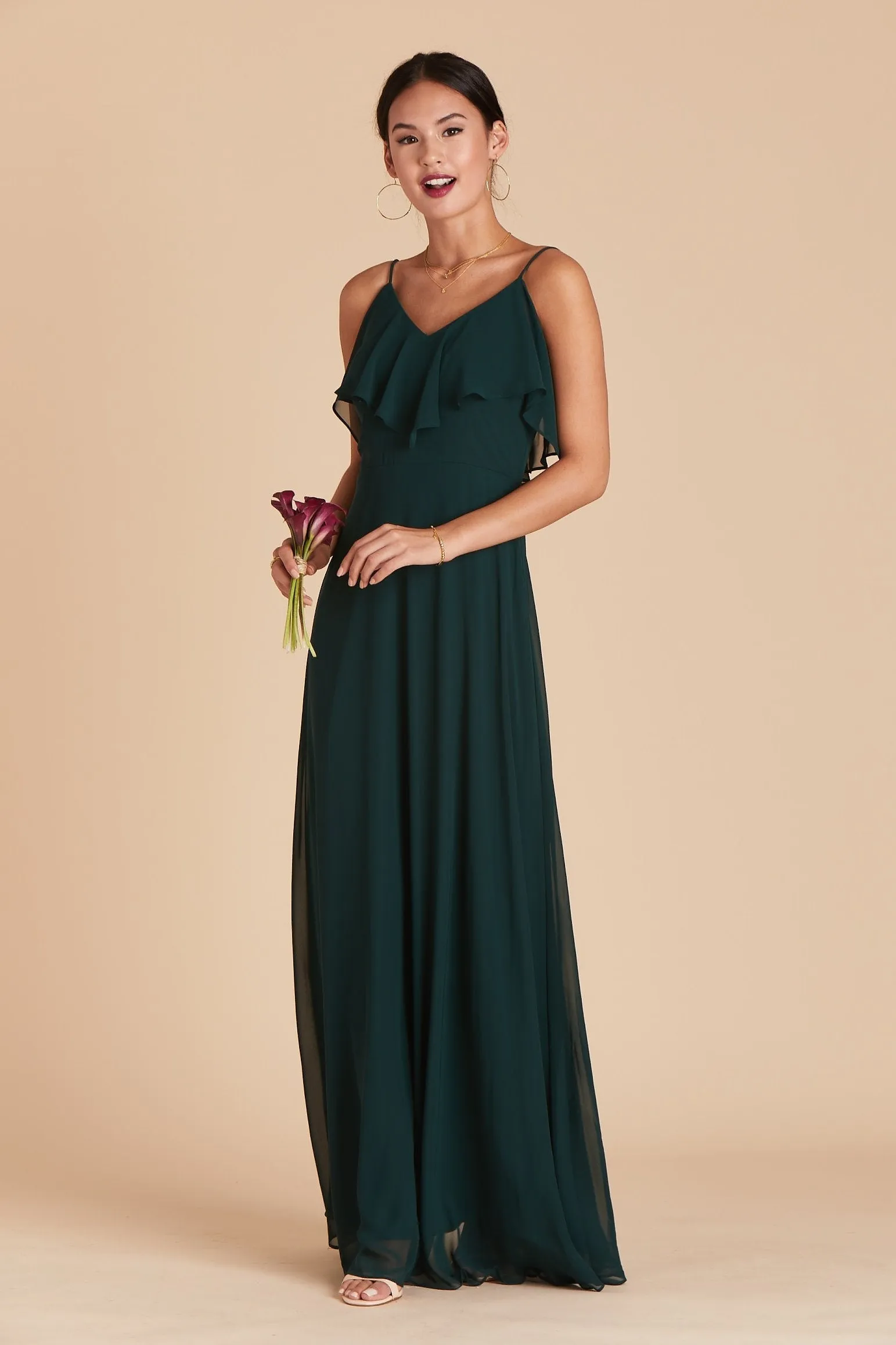 Jane Chiffon Dress - Emerald sold by Birdy Grey