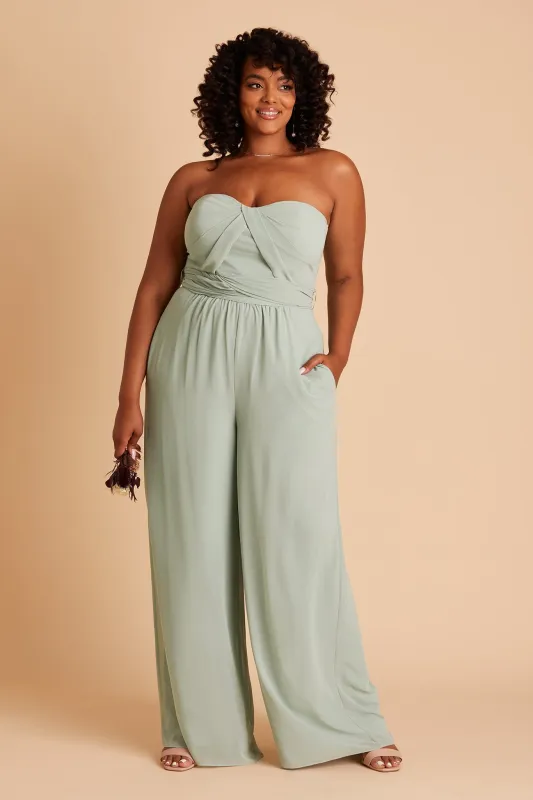 Gigi Chiffon Jumpsuit - Sage sold by Birdy Grey