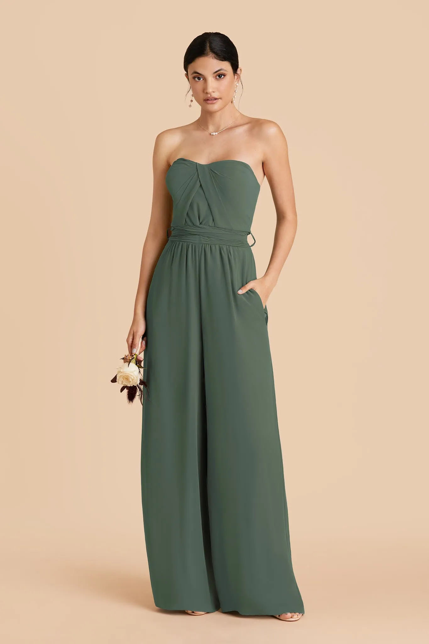 Gigi Chiffon Jumpsuit - Eucalyptus sold by Birdy Grey product image thumbnail 4