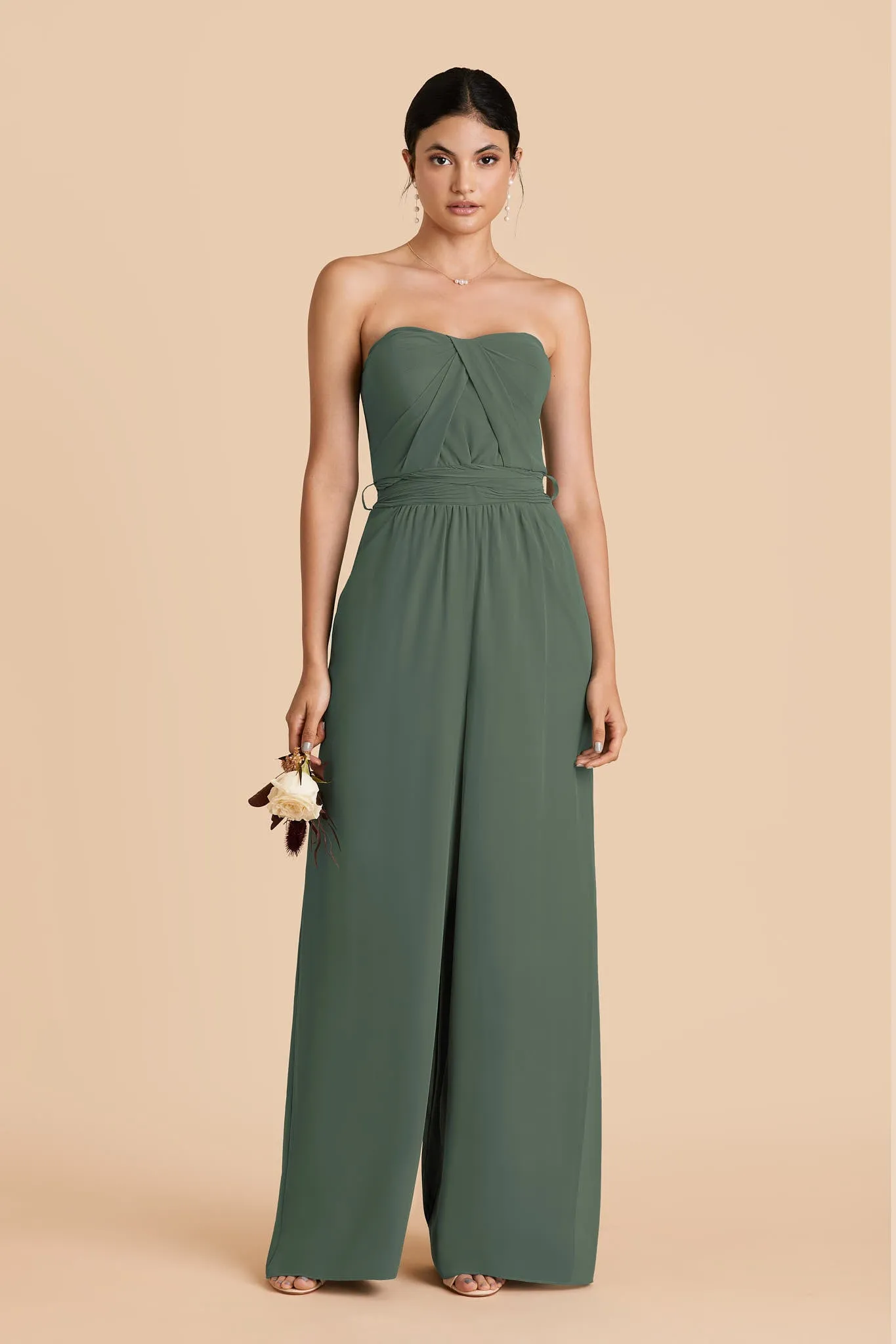 Gigi Chiffon Jumpsuit - Eucalyptus sold by Birdy Grey product image thumbnail 3