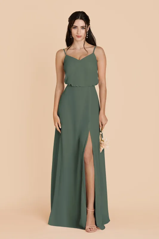 Gwennie Chiffon Dress With Slit - Eucalyptus sold by Birdy Grey