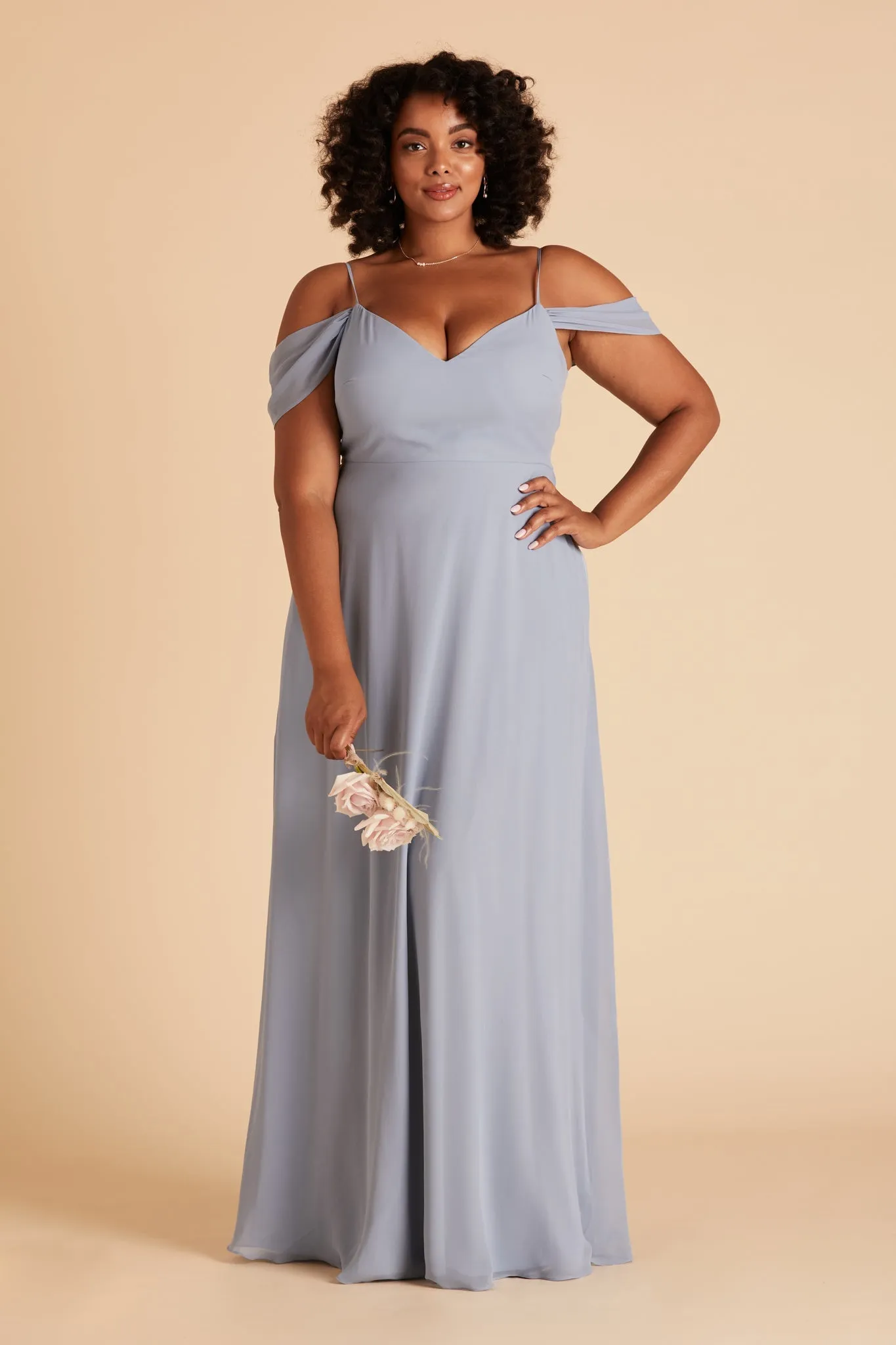 Devin Chiffon Dress - Dusty Blue sold by Birdy Grey product image thumbnail 5