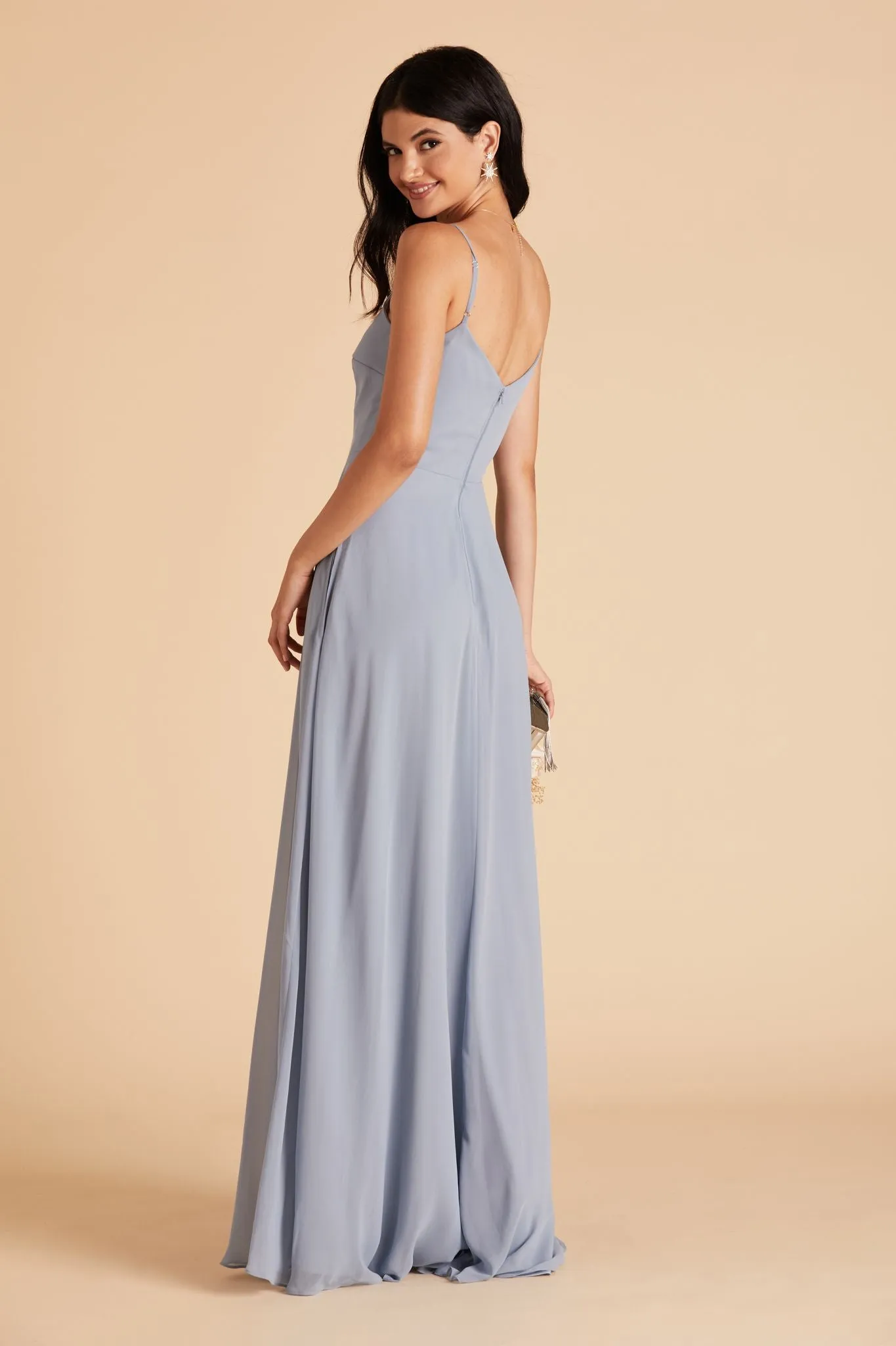 Devin Chiffon Dress - Dusty Blue sold by Birdy Grey product image thumbnail 3