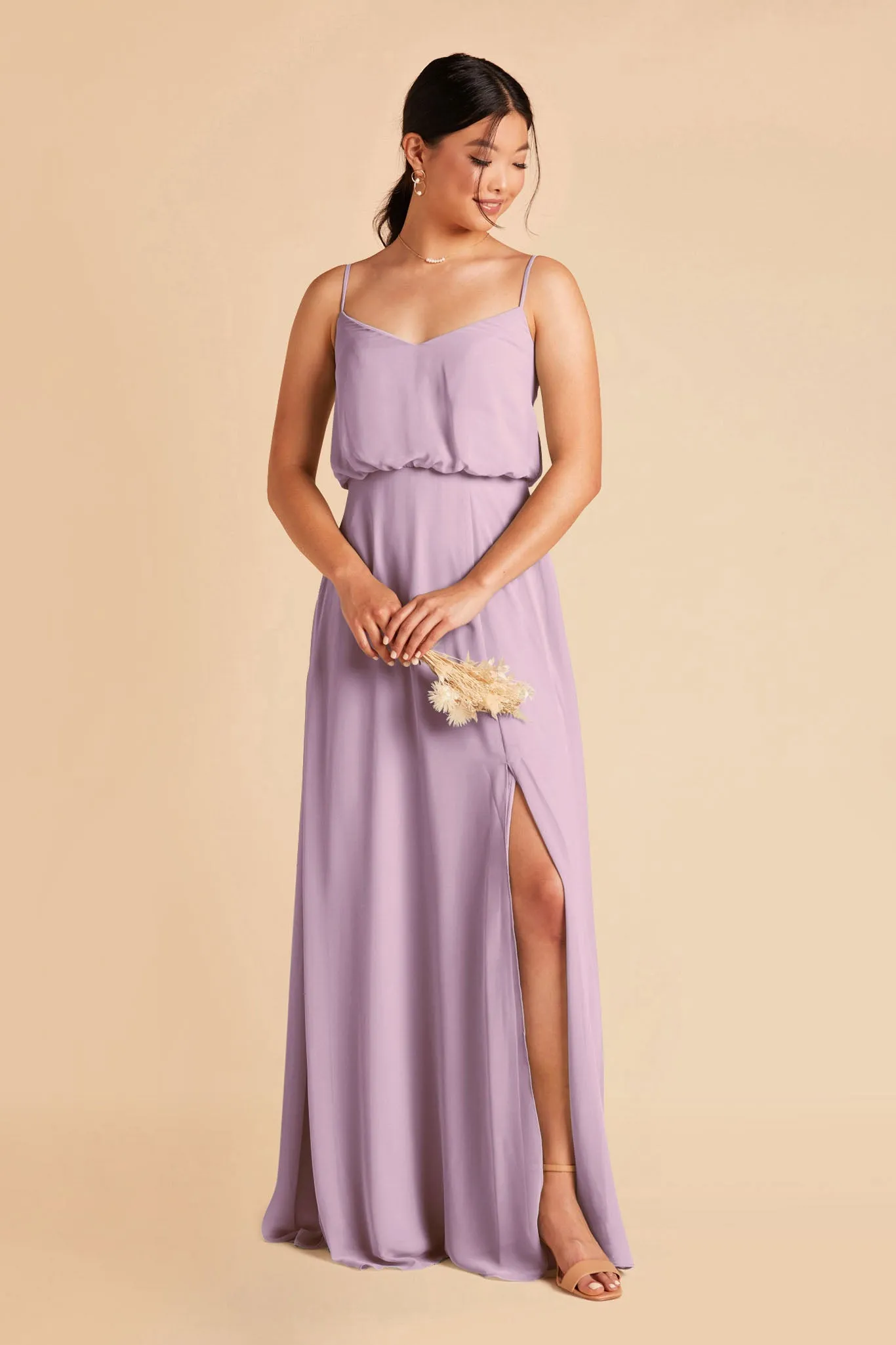 Gwennie Chiffon Dress With Slit - Lavender sold by Birdy Grey product image thumbnail 4